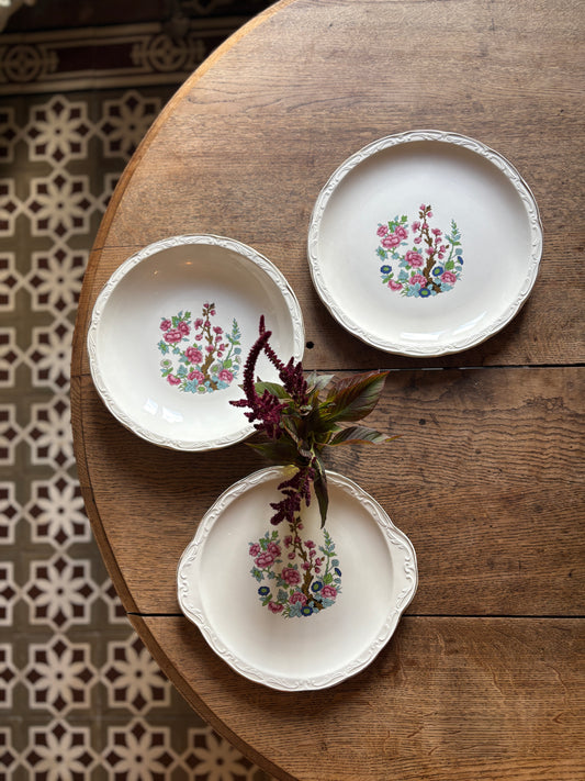 Lot de 3 plats vintage, modèle "Arbre indien" de Digoin