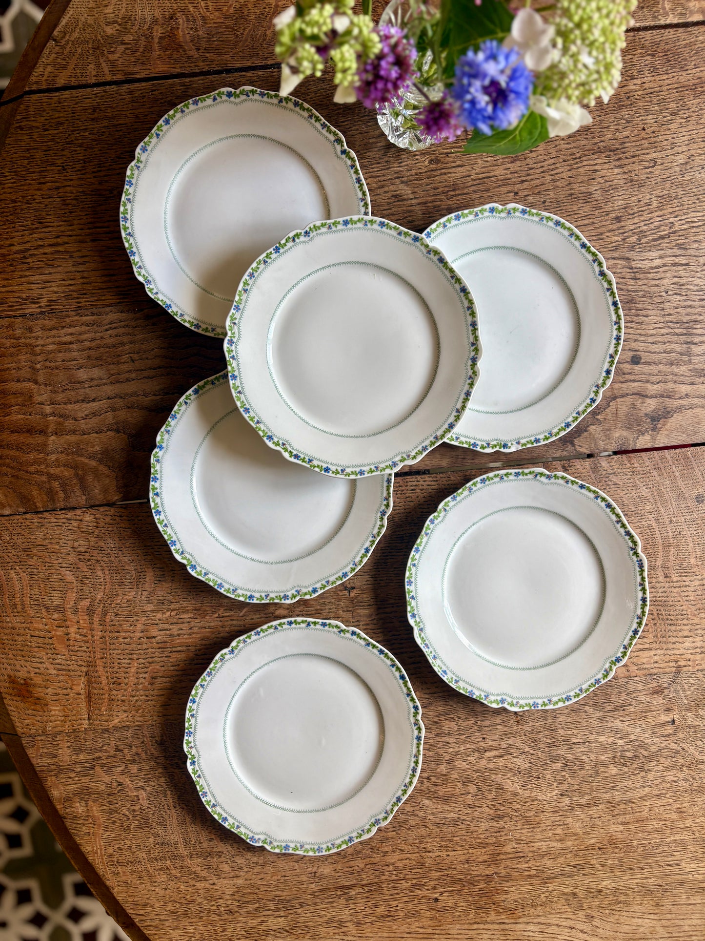 Lot de 6 assiettes à dessert vintage en porcelaine de Limoges