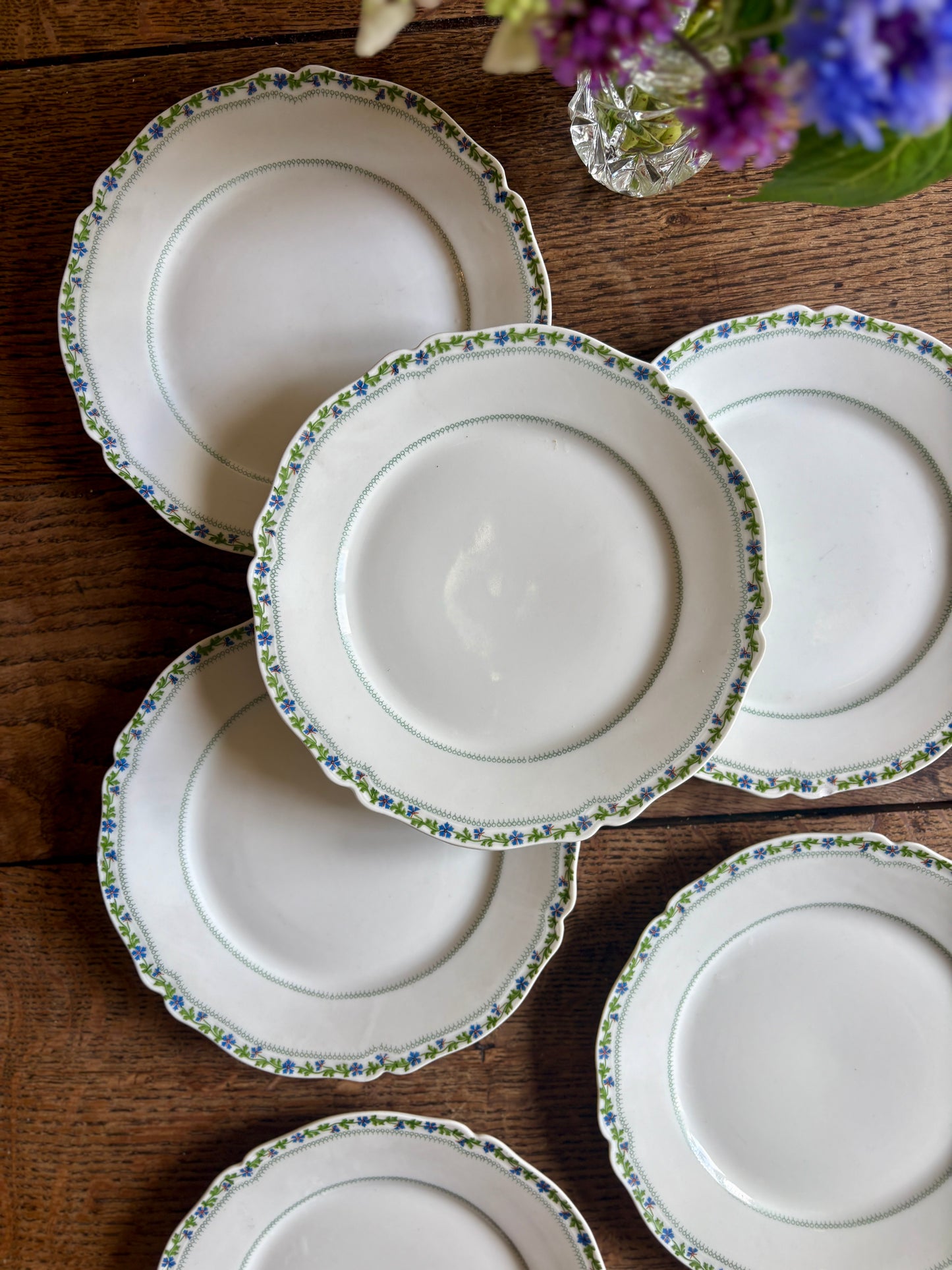 Lot de 6 assiettes à dessert vintage en porcelaine de Limoges
