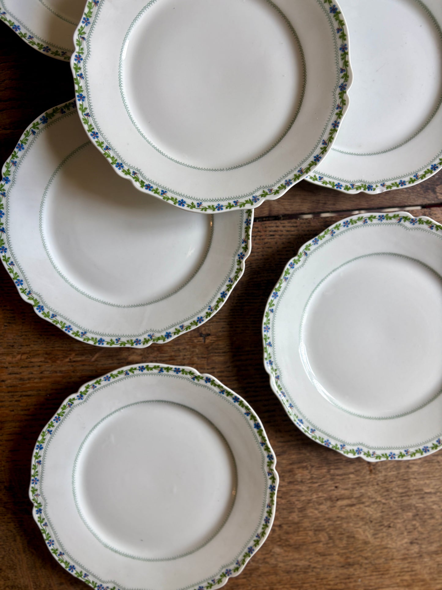 Lot de 6 assiettes à dessert vintage en porcelaine de Limoges