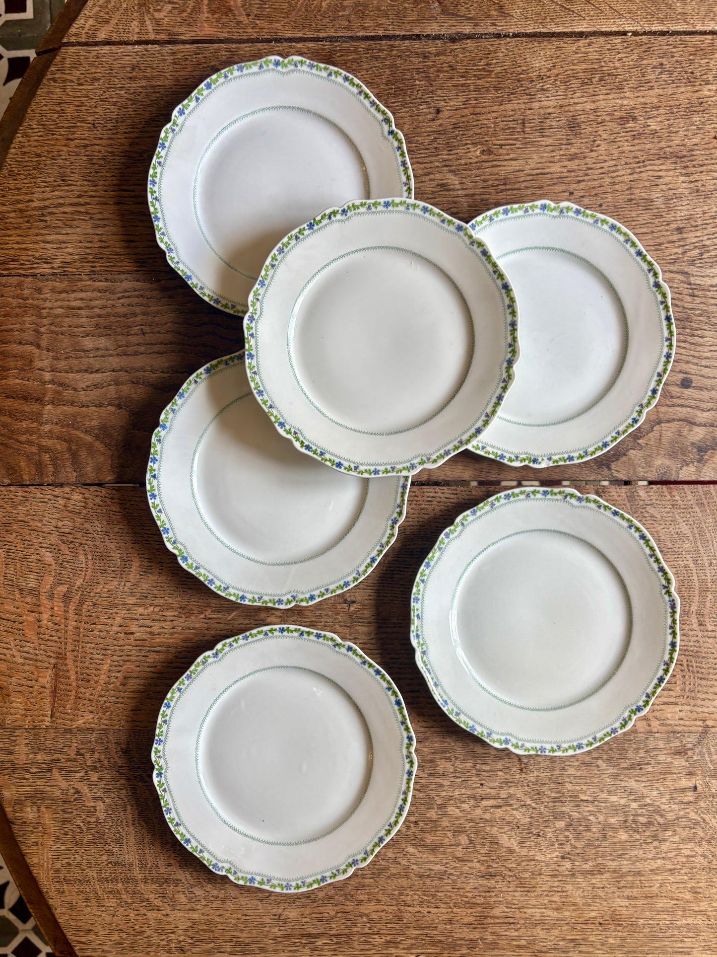 Lot de 6 assiettes à dessert vintage en porcelaine de Limoges