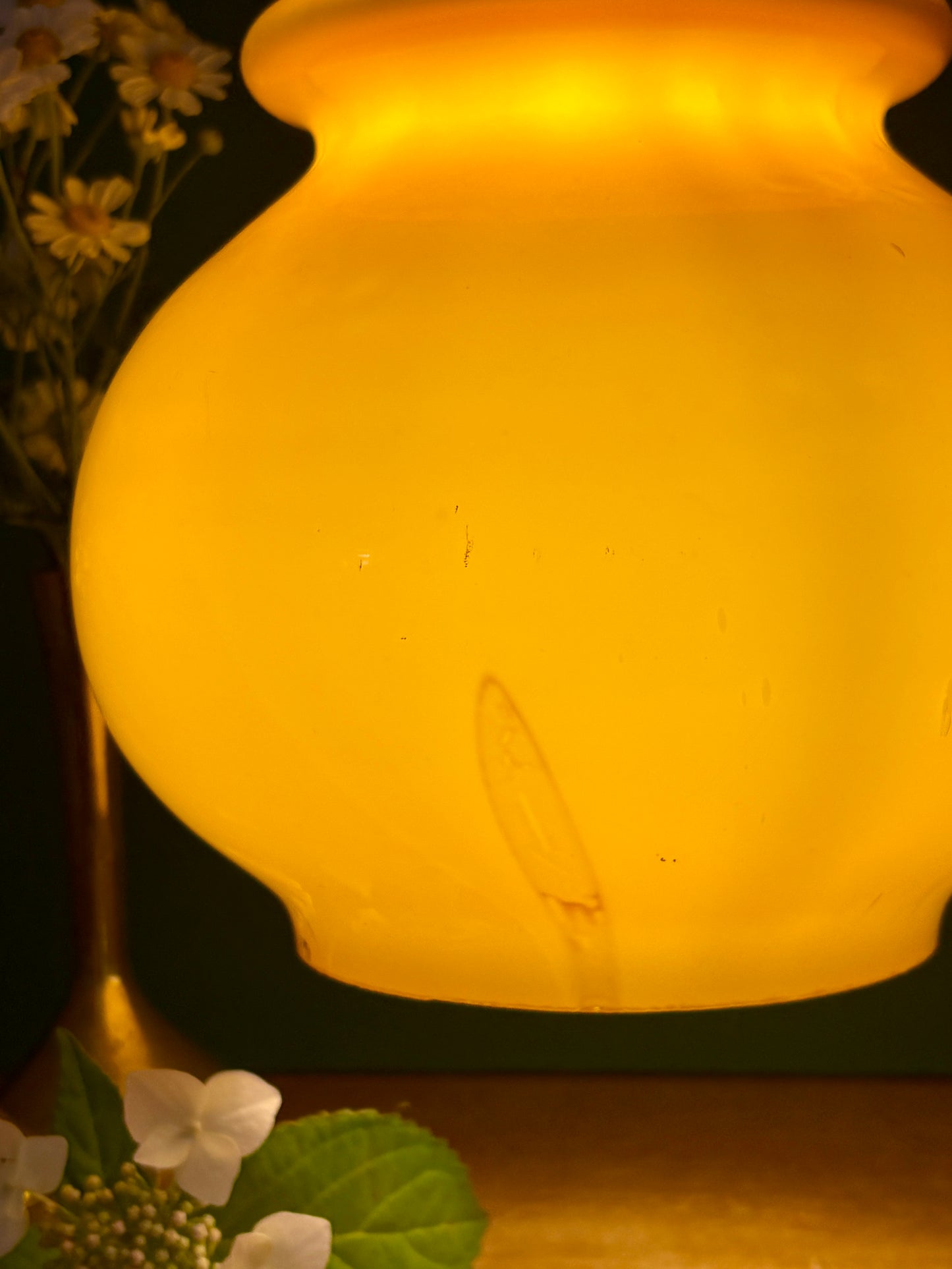 Suspension globe vintage en opaline orange
