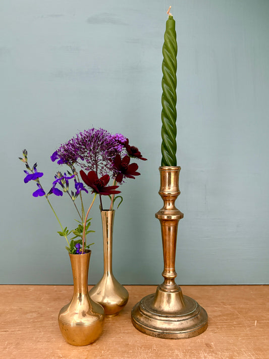 Bougeoir - chandelier ancien en laiton (C1)