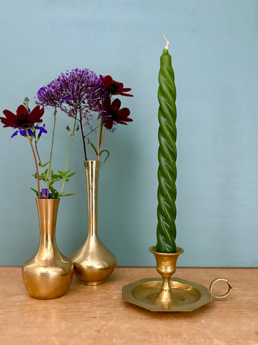 Bougeoir - chandelier ancien en laiton (B2)