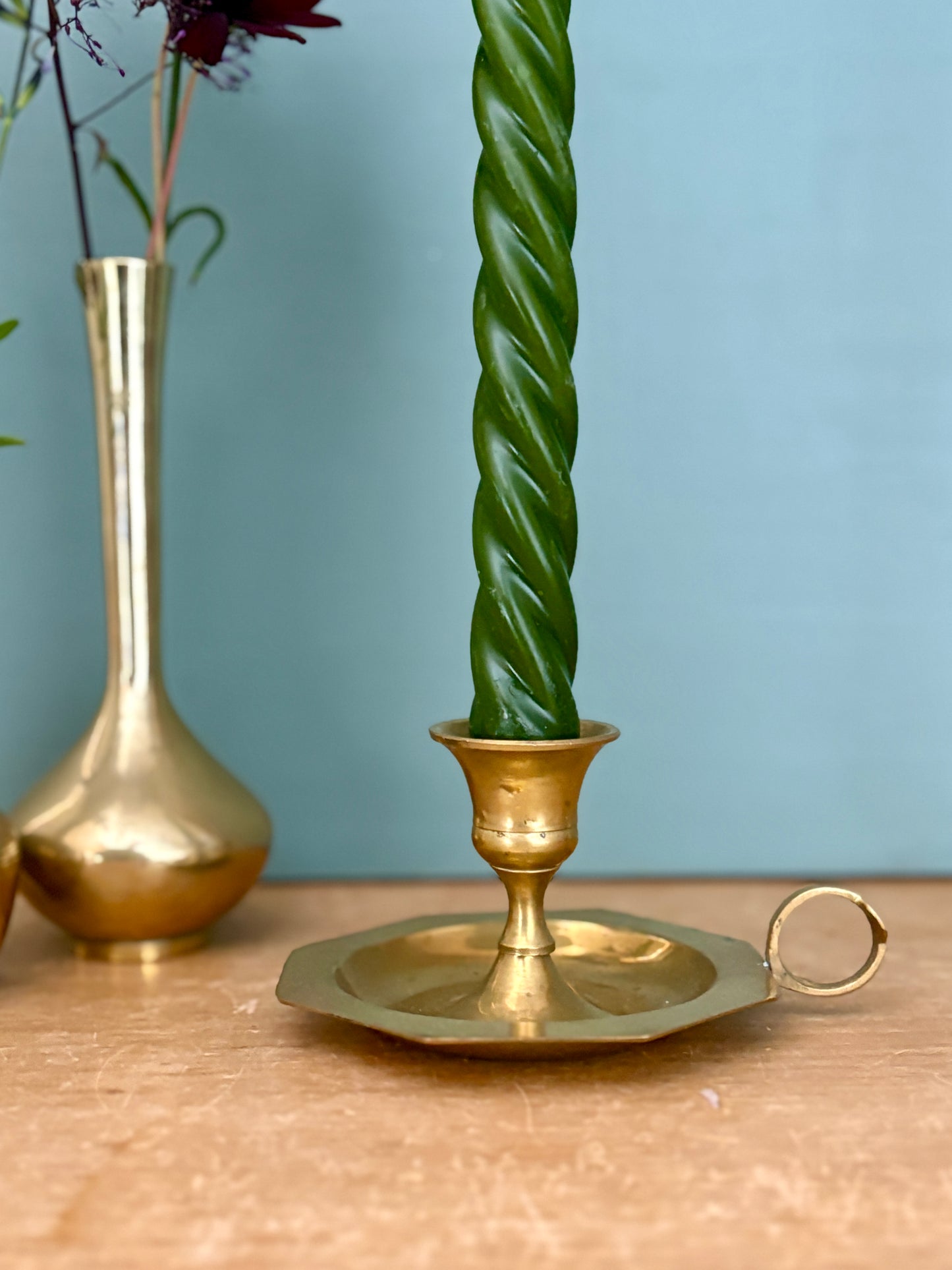 Bougeoir - chandelier ancien en laiton (B2)