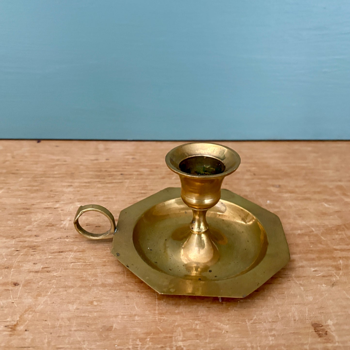 Bougeoir - chandelier ancien en laiton (B2)