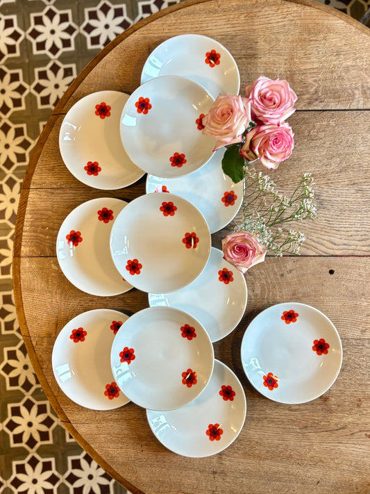 Lot de 11 assiettes creuses vintage, Scherzer Bavaria