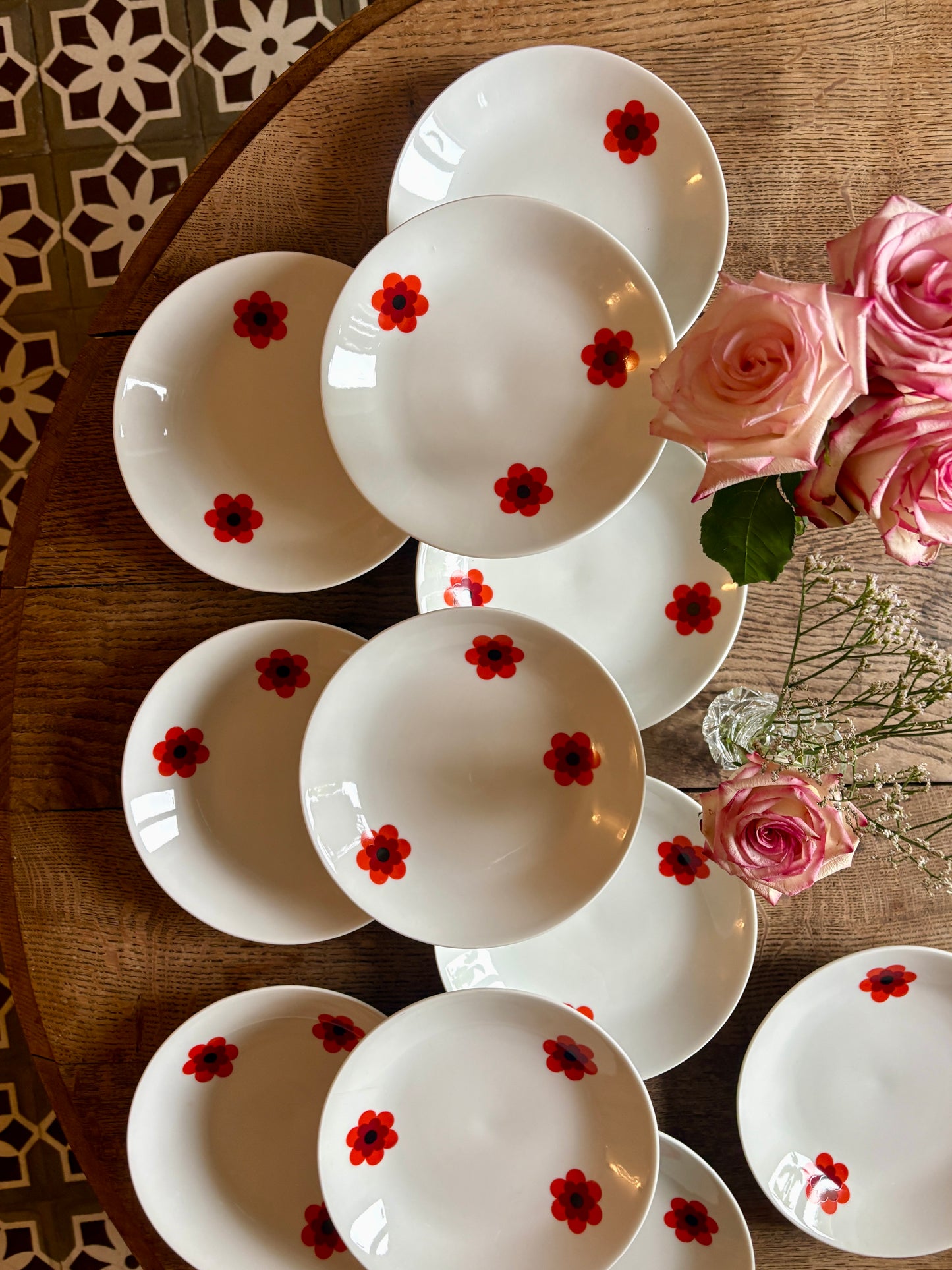 Lot de 11 assiettes creuses vintage, Scherzer Bavaria