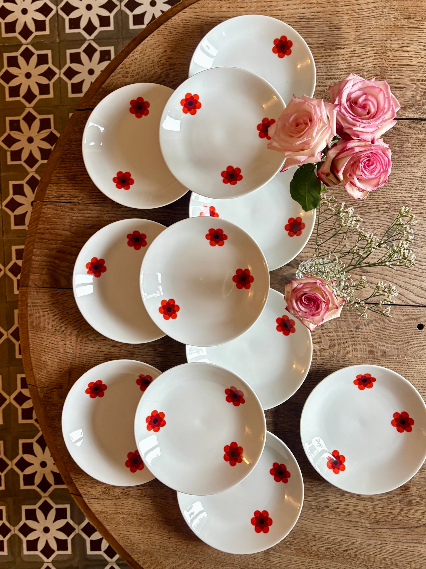 Lot de 11 assiettes creuses vintage, Scherzer Bavaria