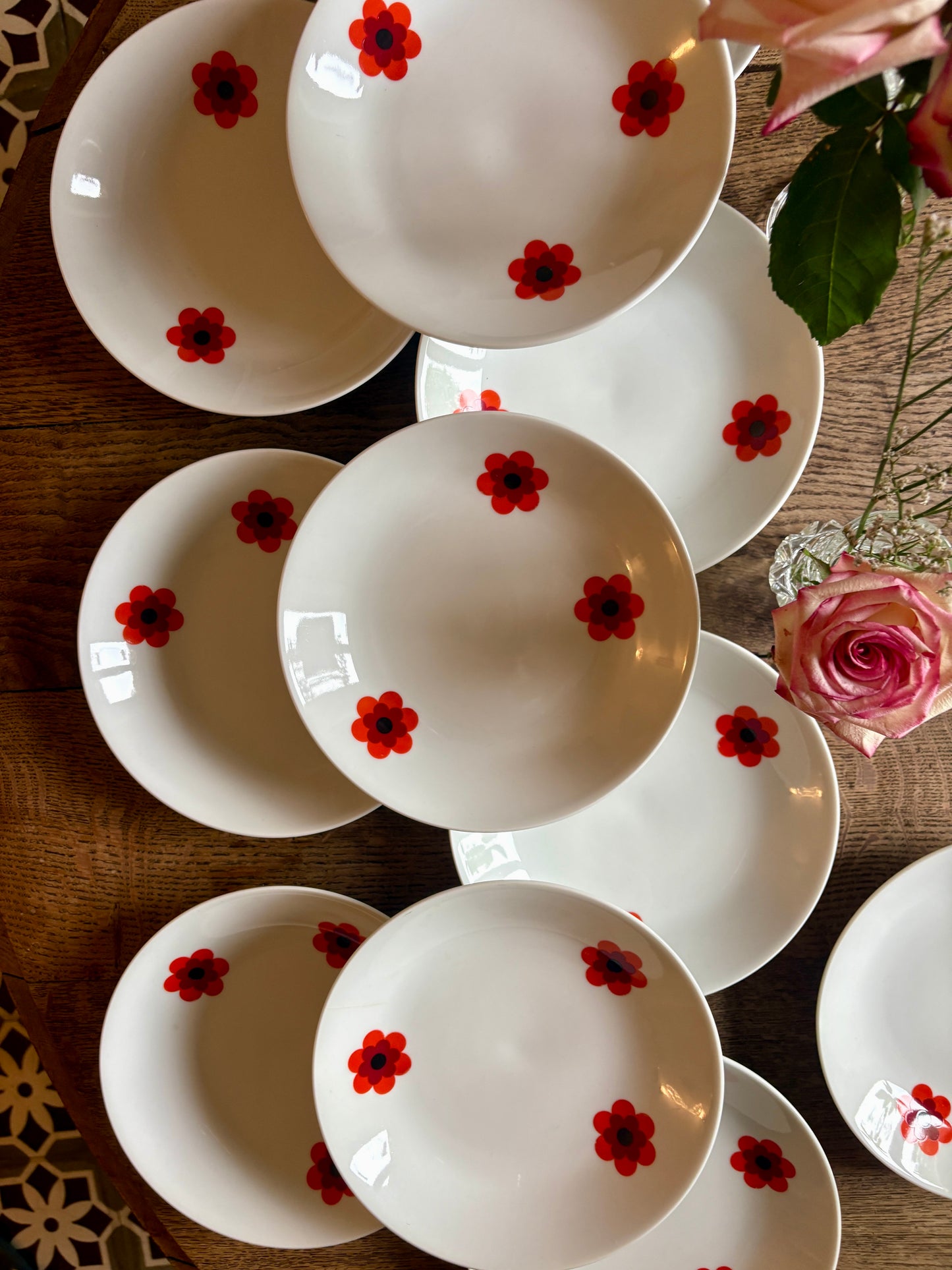 Lot de 11 assiettes creuses vintage, Scherzer Bavaria