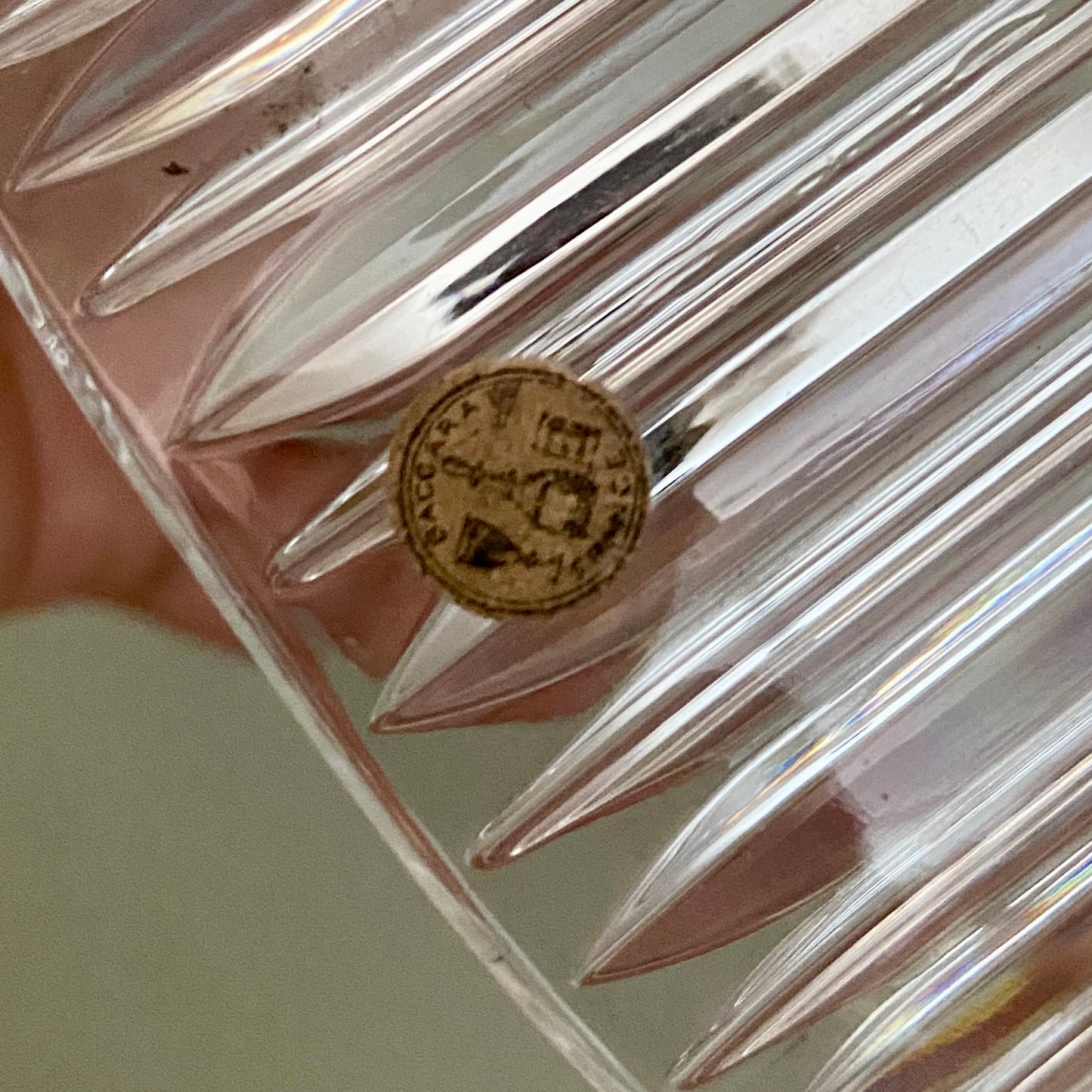 Suspension tulipe vintage en cristal de Baccarat