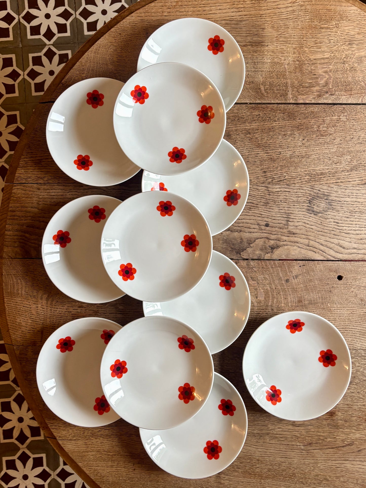 Lot de 11 assiettes creuses vintage, Scherzer Bavaria