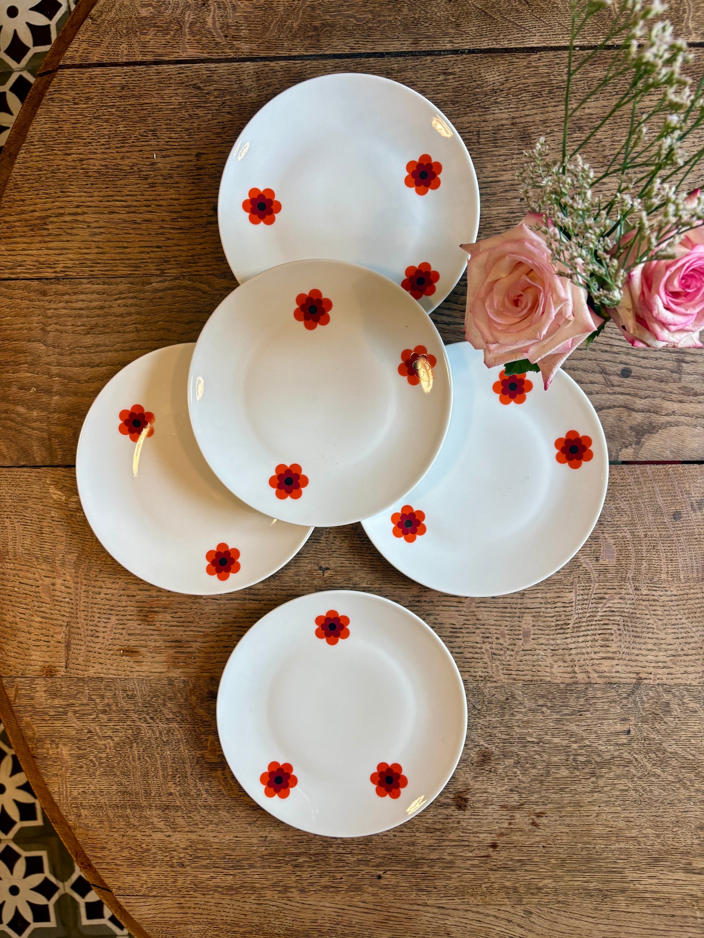 Lot de 5 assiettes à dessert vintage, Scherzer Bavaria