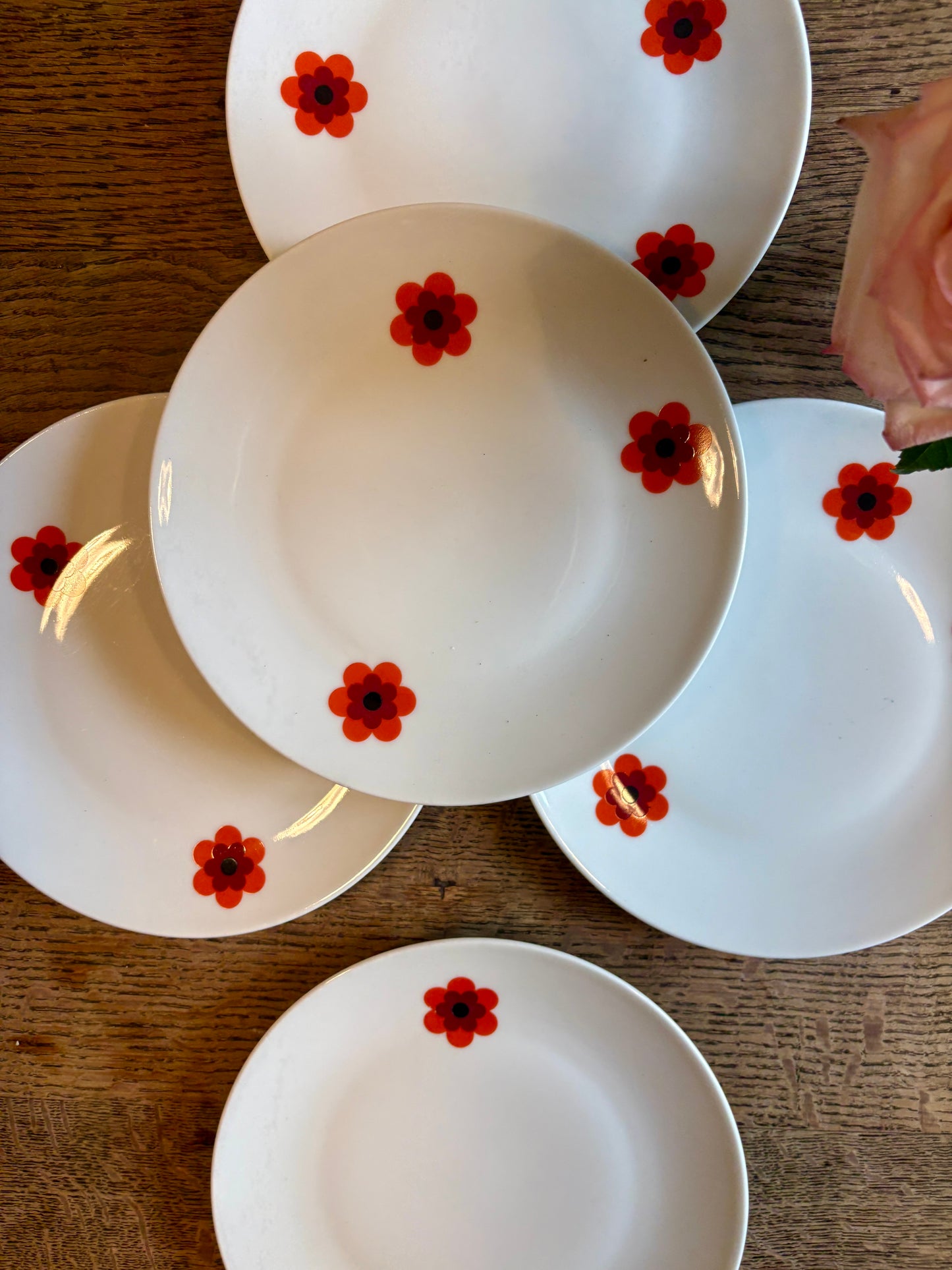 Lot de 5 assiettes à dessert vintage, Scherzer Bavaria