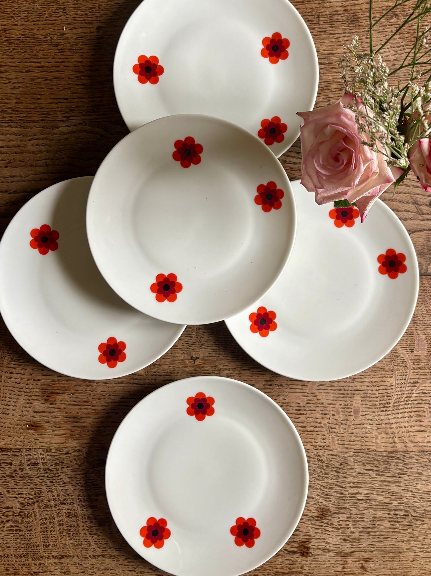 Lot de 5 assiettes à dessert vintage, Scherzer Bavaria
