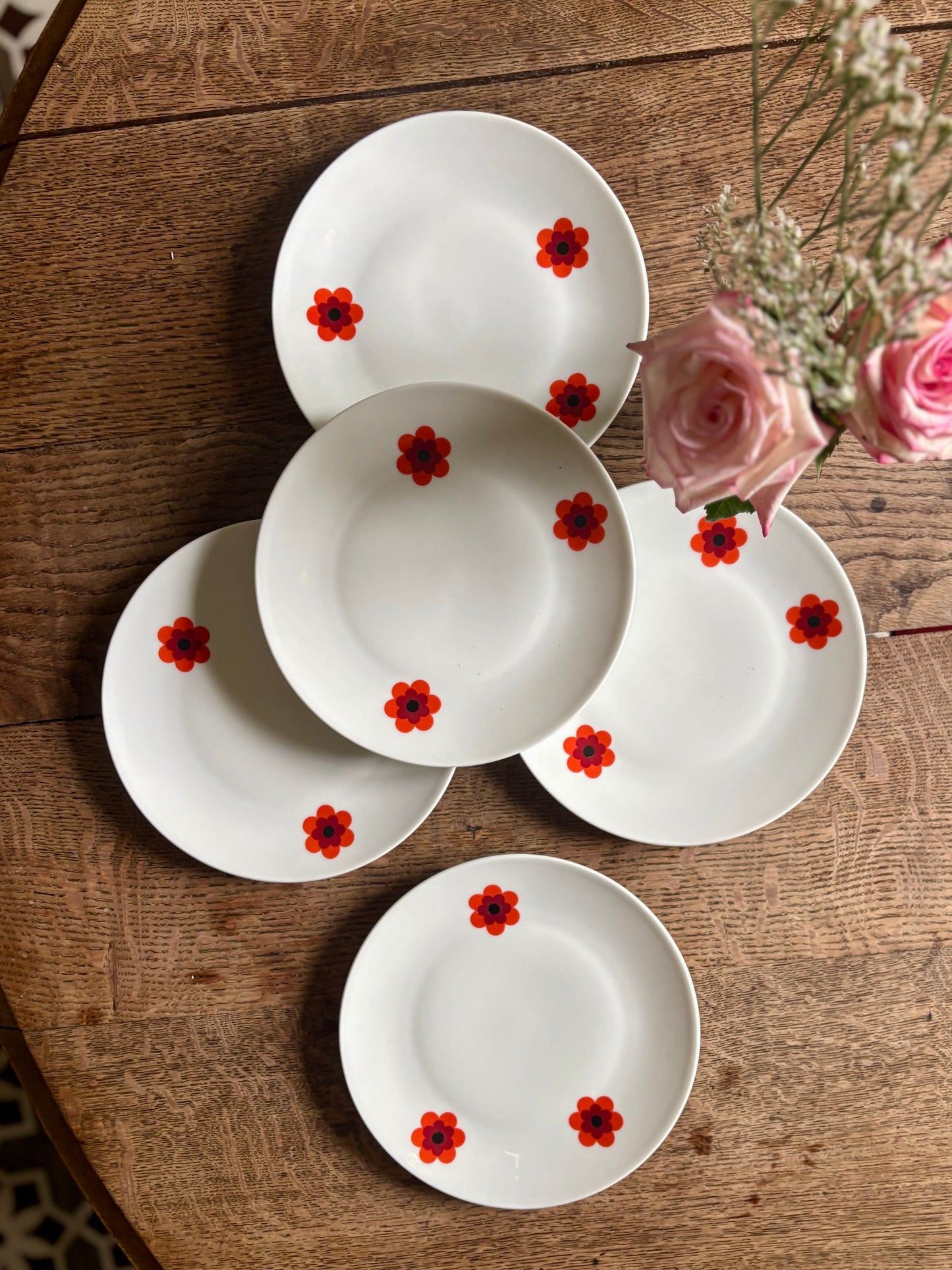 Lot de 5 assiettes à dessert vintage, Scherzer Bavaria