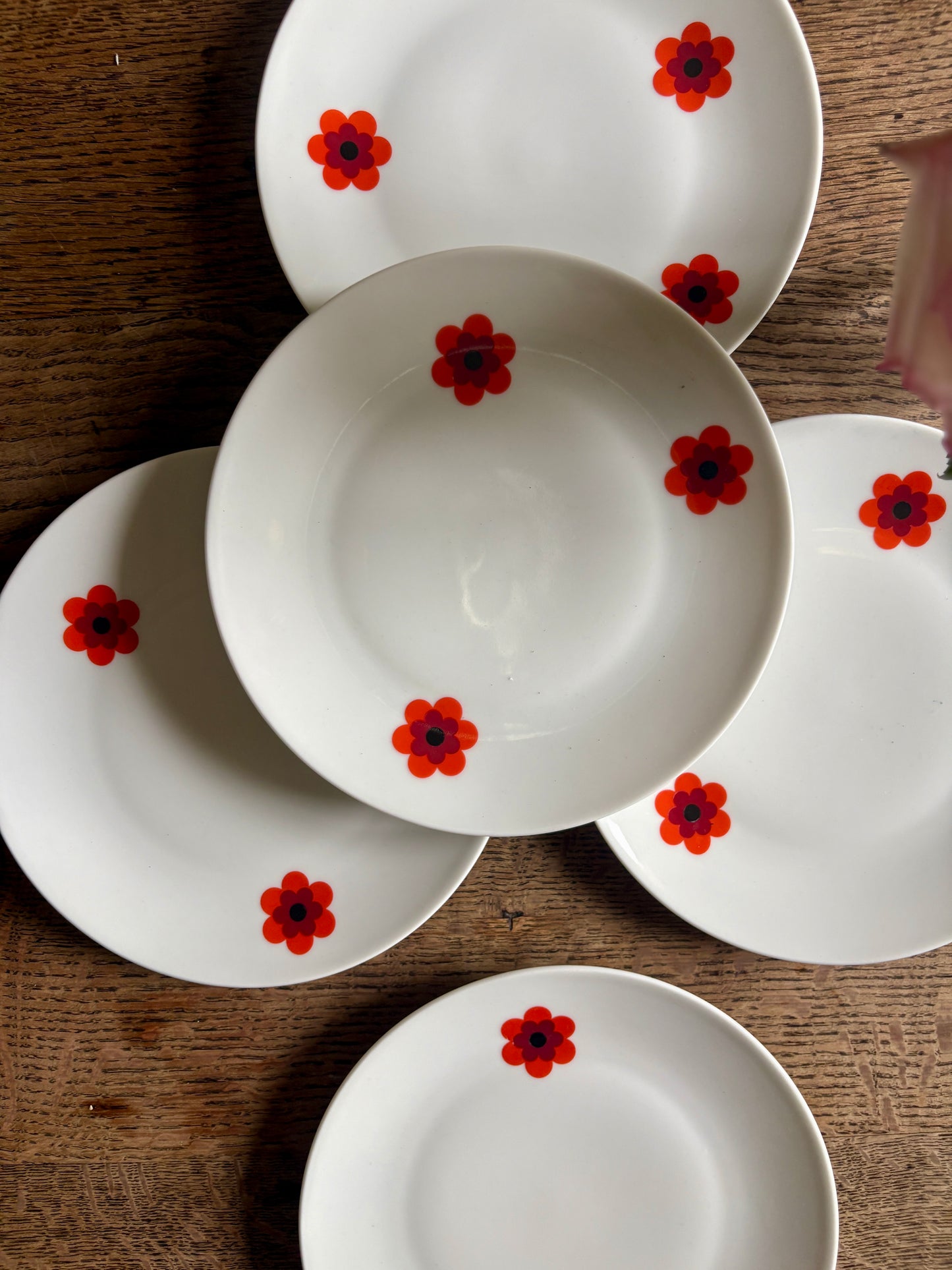 Lot de 5 assiettes à dessert vintage, Scherzer Bavaria