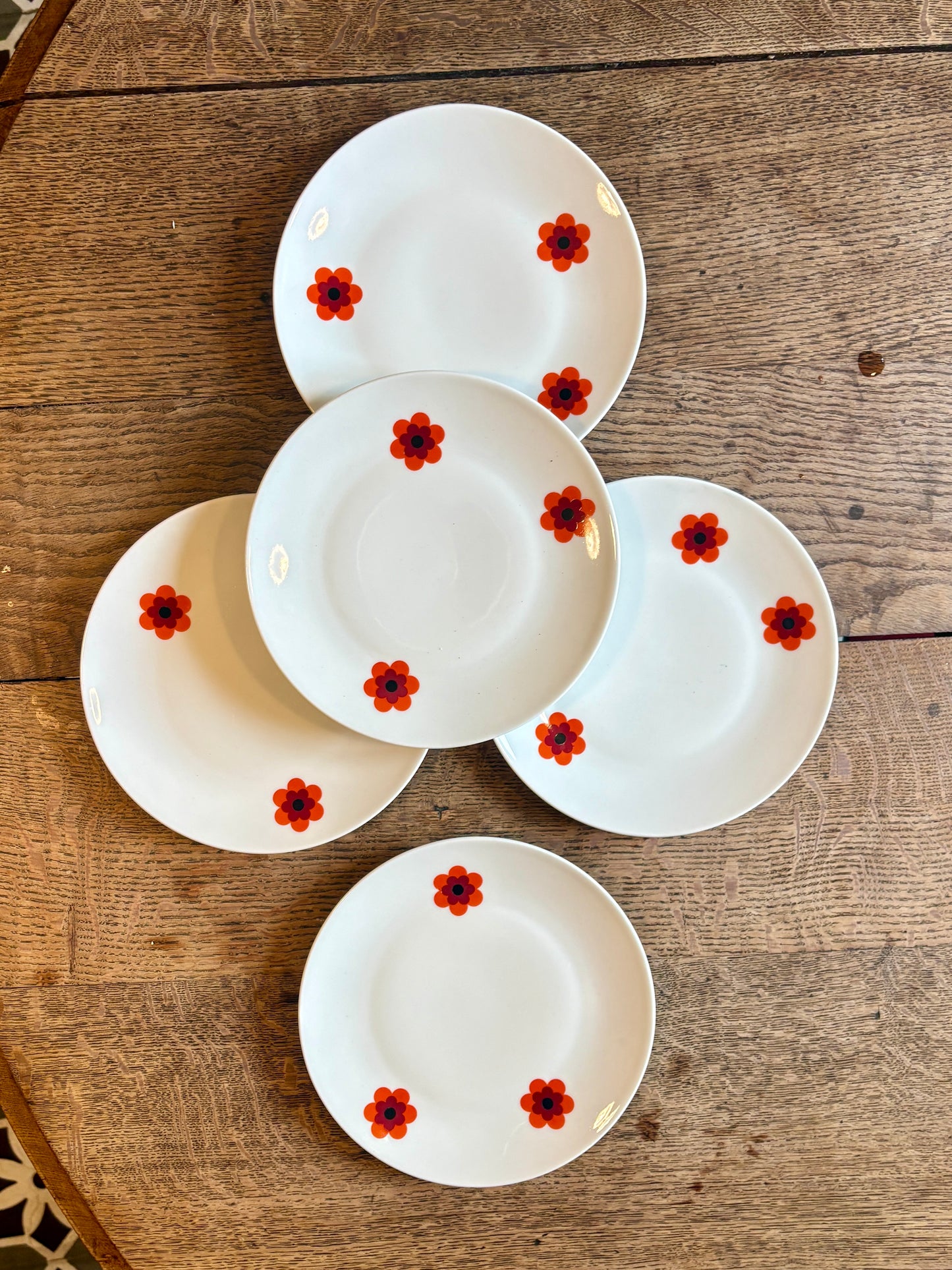 Lot de 5 assiettes à dessert vintage, Scherzer Bavaria
