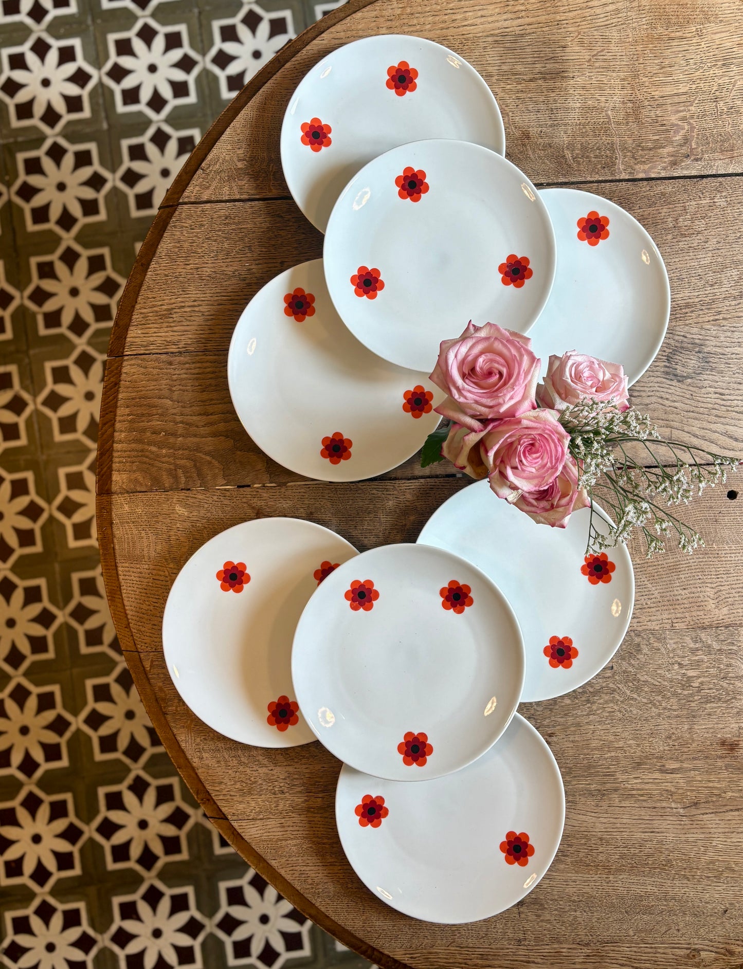 Lot de 8 assiettes plates vintage, Scherzer Bavaria