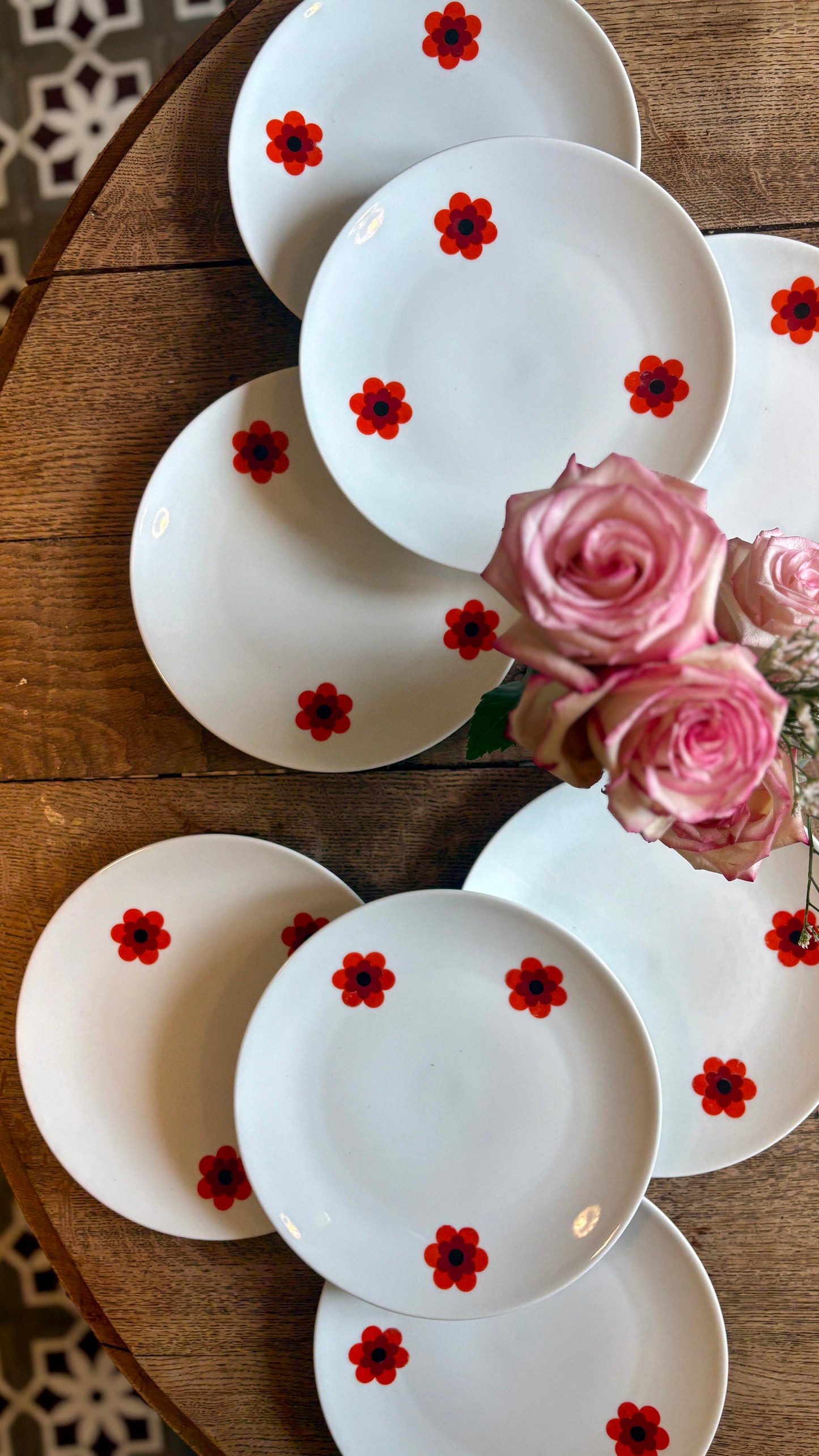 Lot de 8 assiettes plates vintage, Scherzer Bavaria