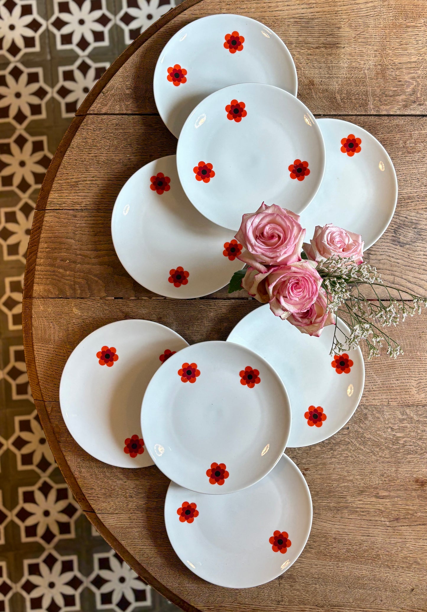 Lot de 8 assiettes plates vintage, Scherzer Bavaria