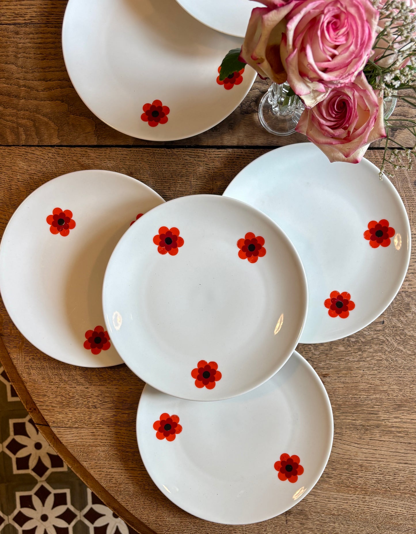 Lot de 8 assiettes plates vintage, Scherzer Bavaria