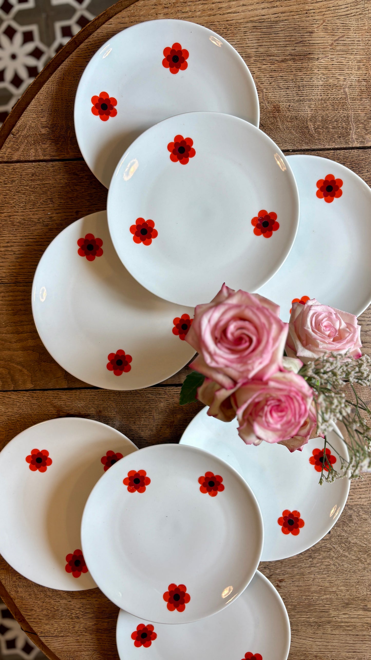 Lot de 8 assiettes plates vintage, Scherzer Bavaria