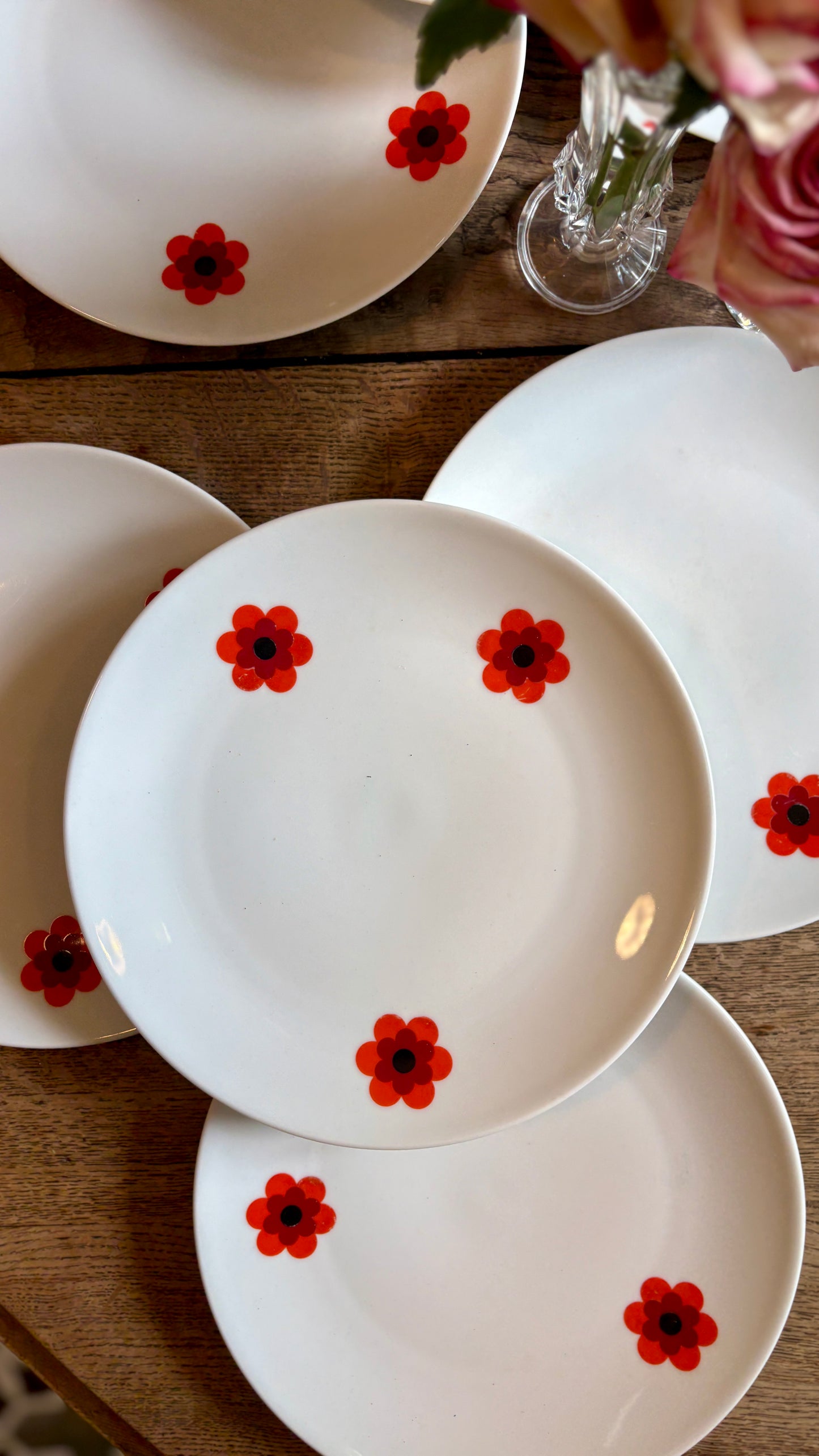 Lot de 8 assiettes plates vintage, Scherzer Bavaria