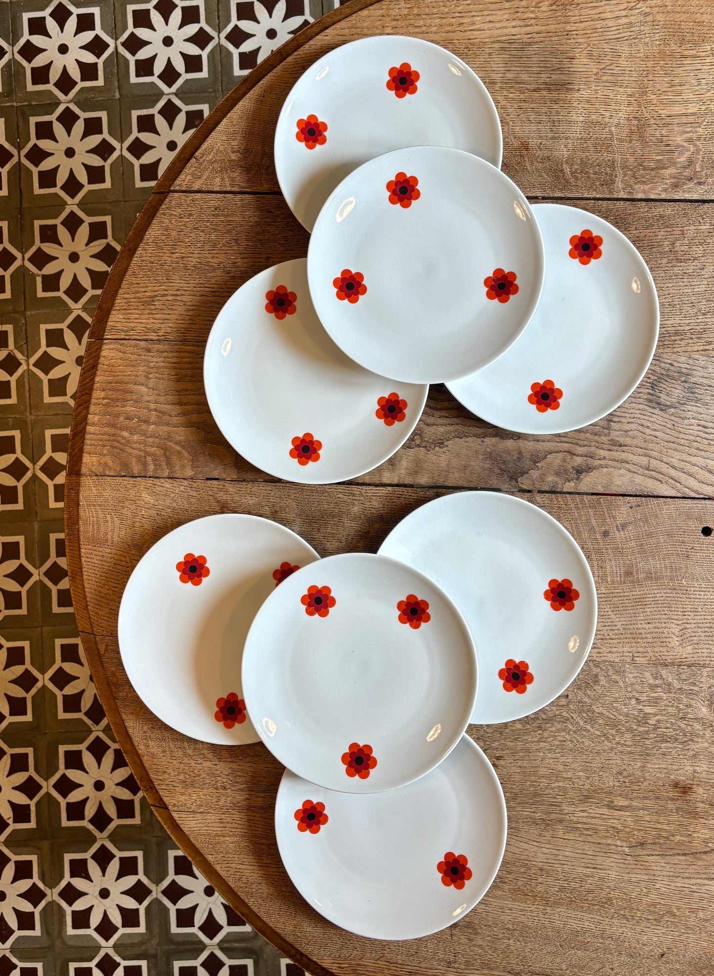 Lot de 8 assiettes plates vintage, Scherzer Bavaria