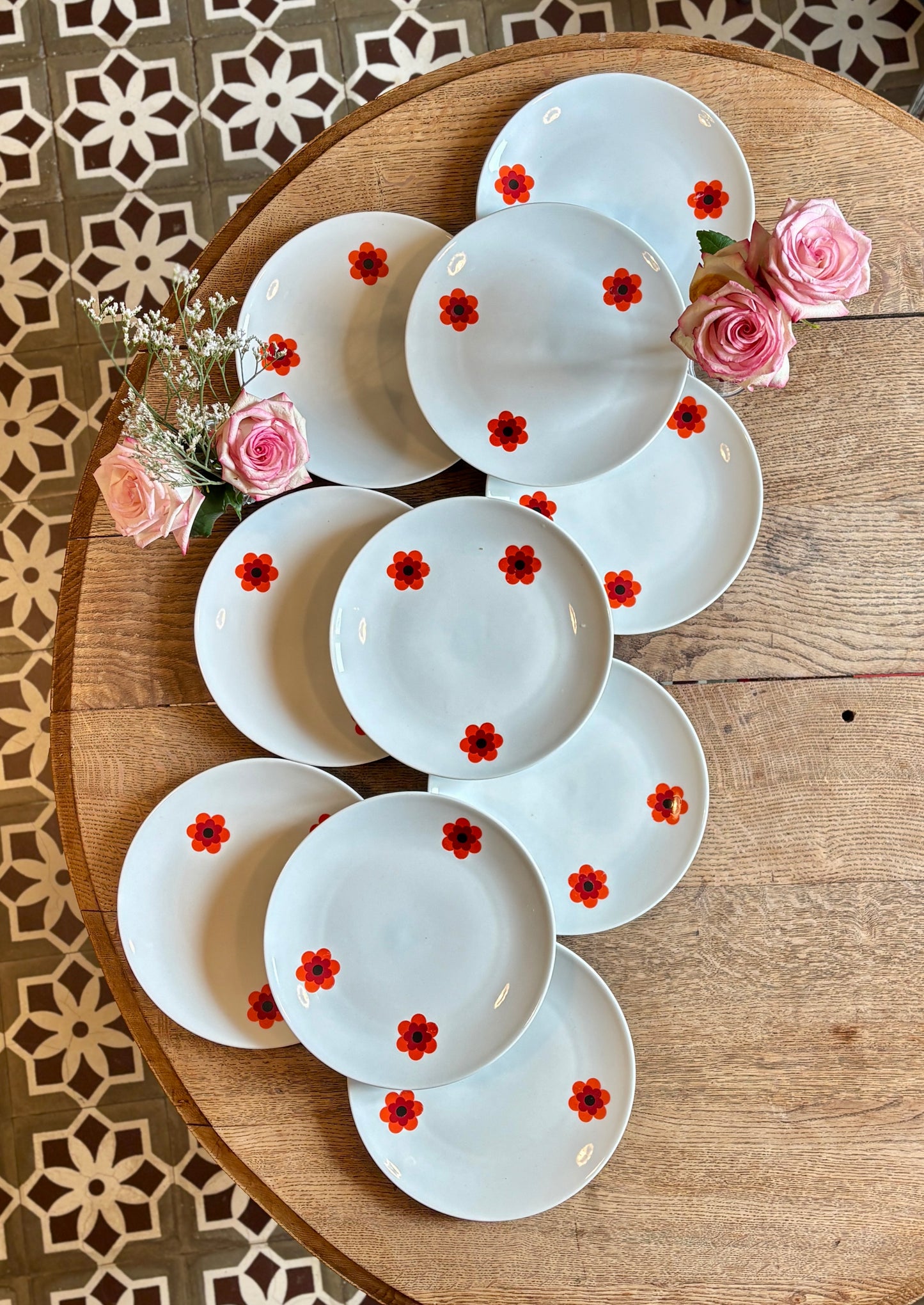 Lot de 10 assiettes plates vintage, Scherzer Bavaria
