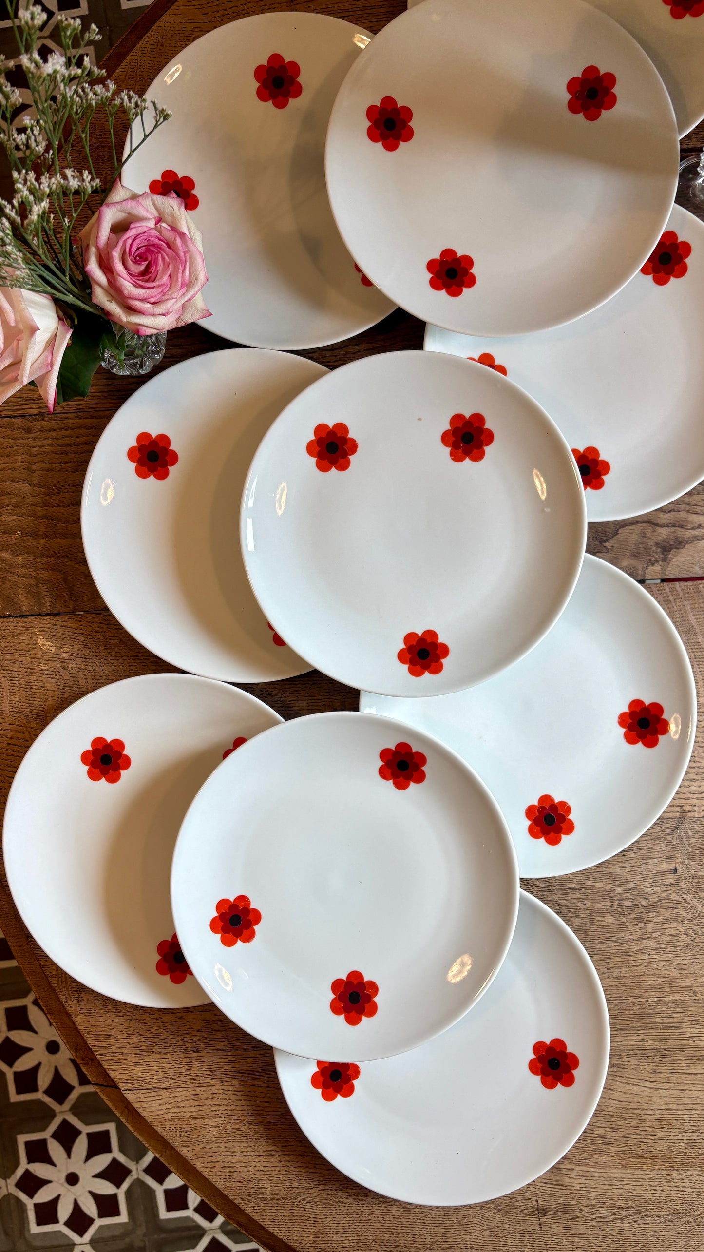Lot de 10 assiettes plates vintage, Scherzer Bavaria