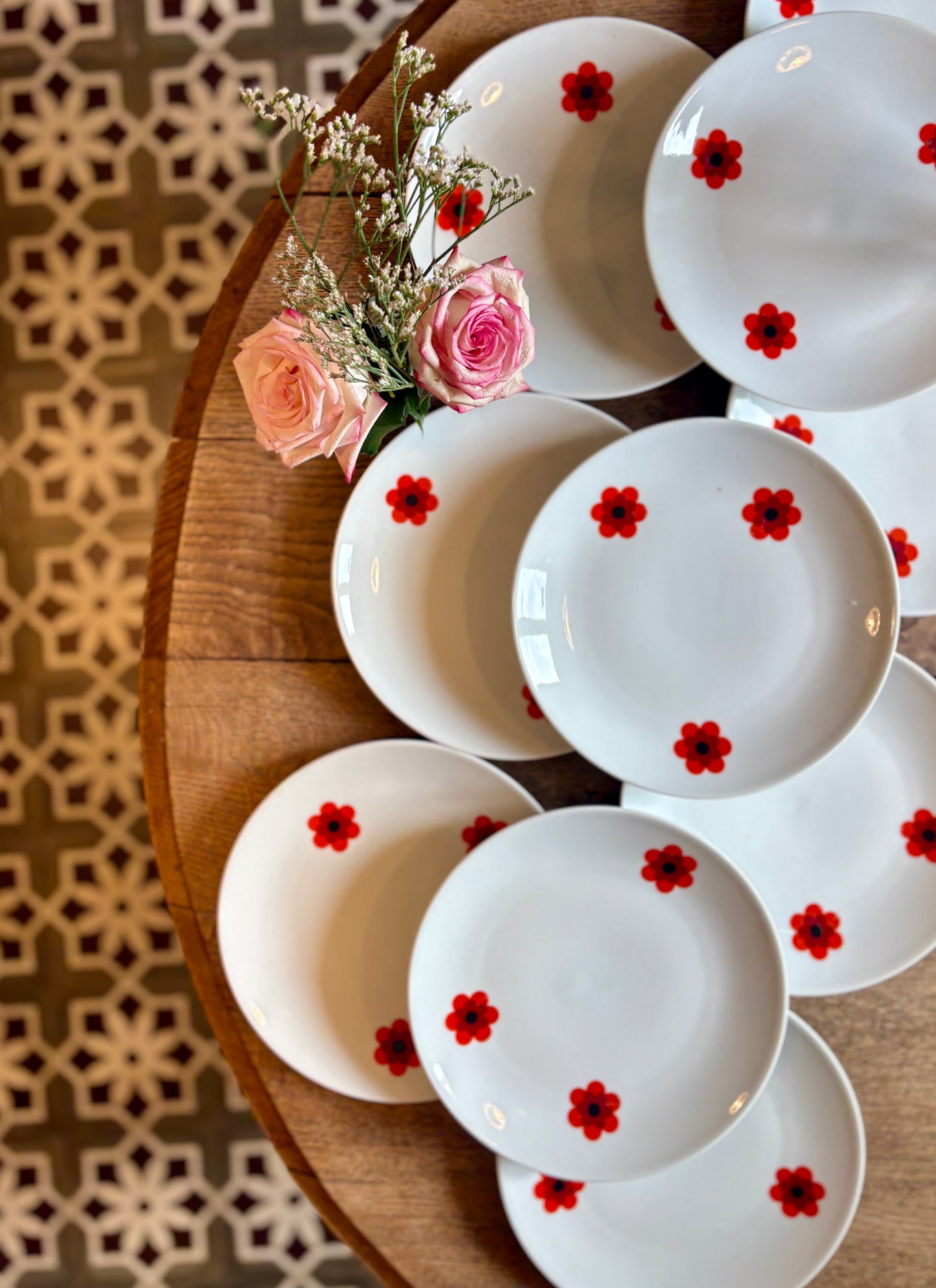 Lot de 10 assiettes plates vintage, Scherzer Bavaria