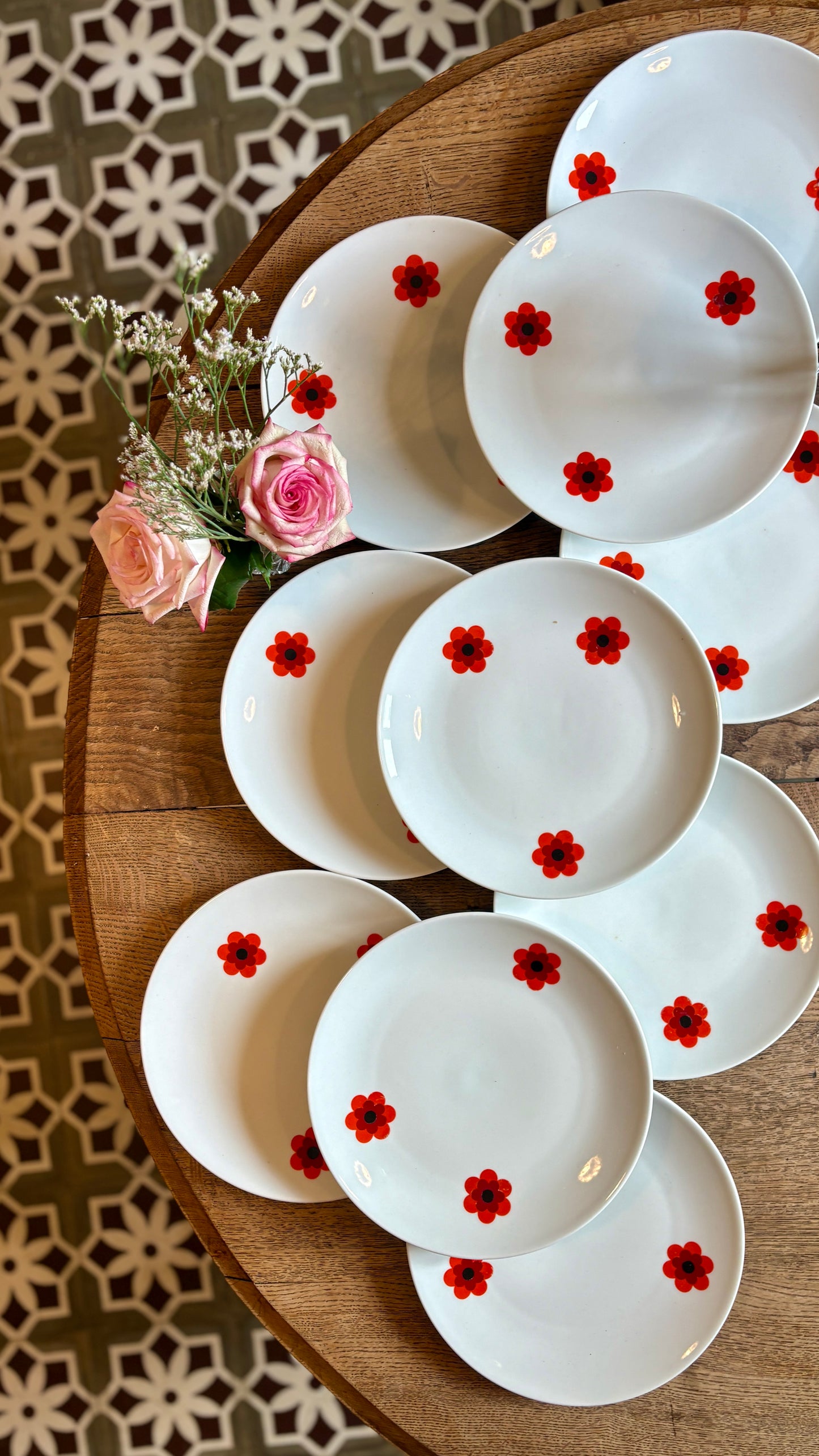 Lot de 10 assiettes plates vintage, Scherzer Bavaria