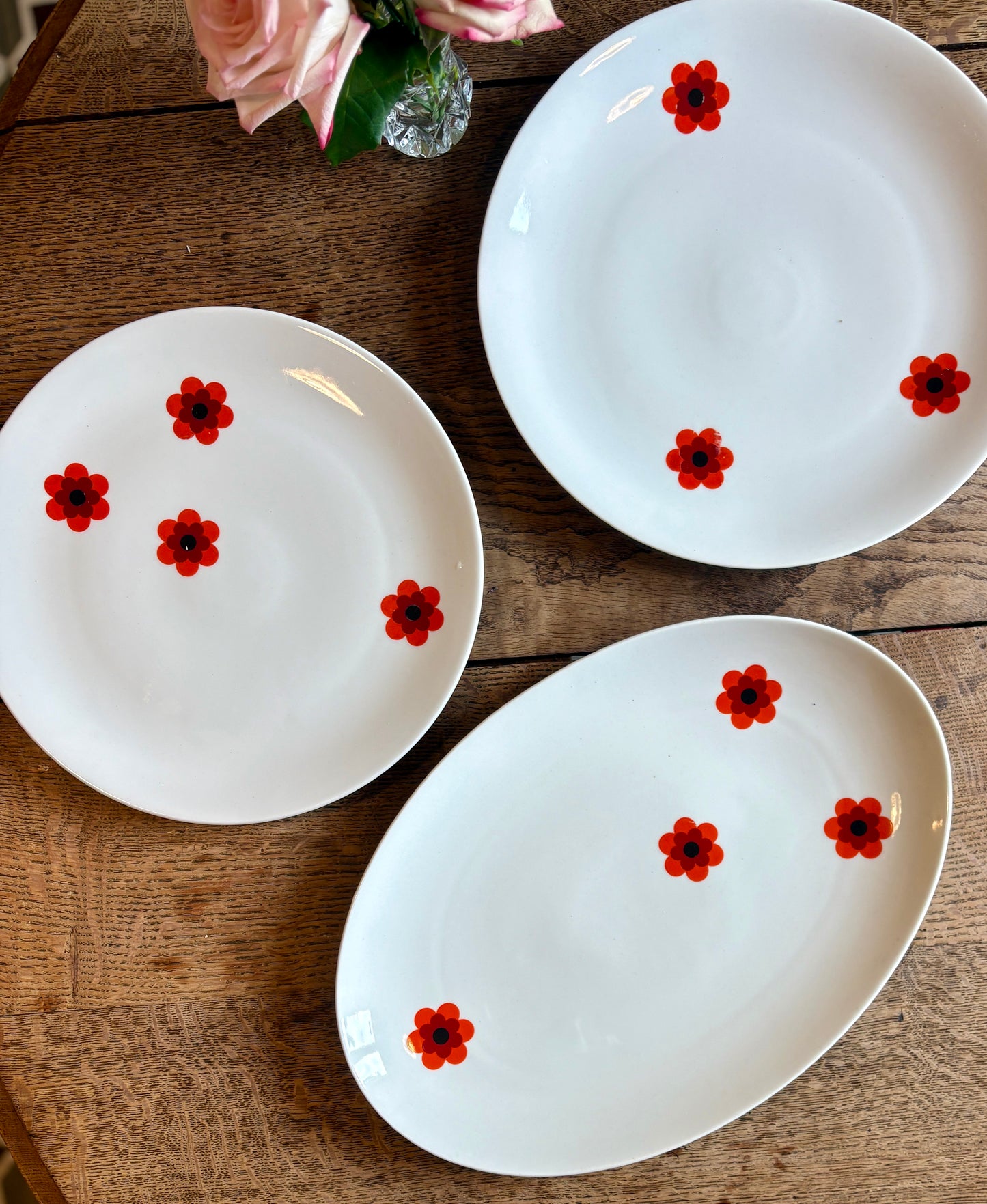 Lot de 3 plats de service vintages Scherzer Bavaria