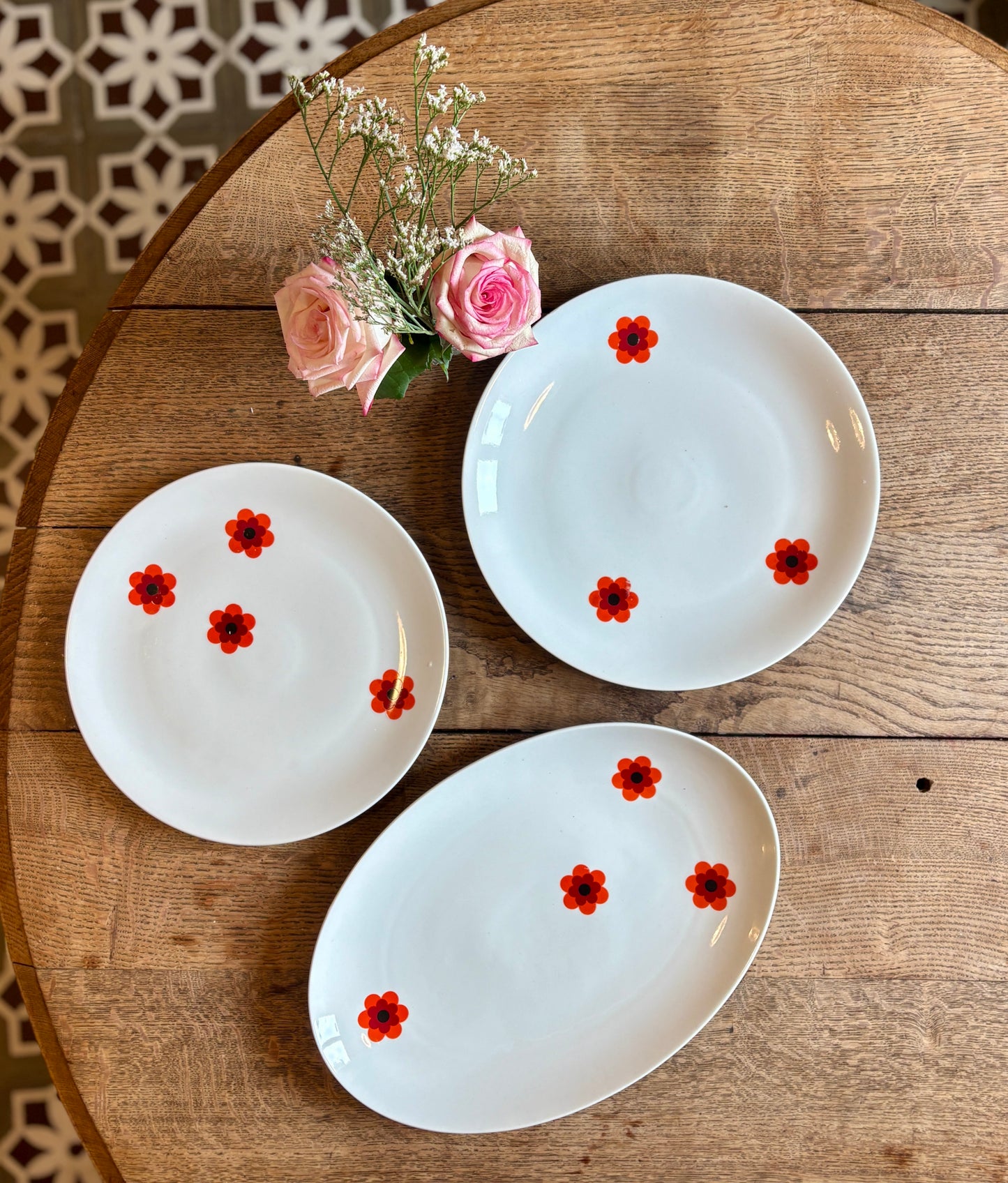 Lot de 3 plats de service vintages Scherzer Bavaria