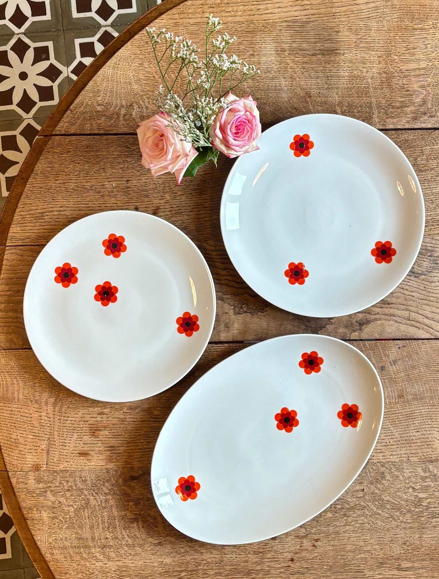 Lot de 3 plats de service vintages Scherzer Bavaria