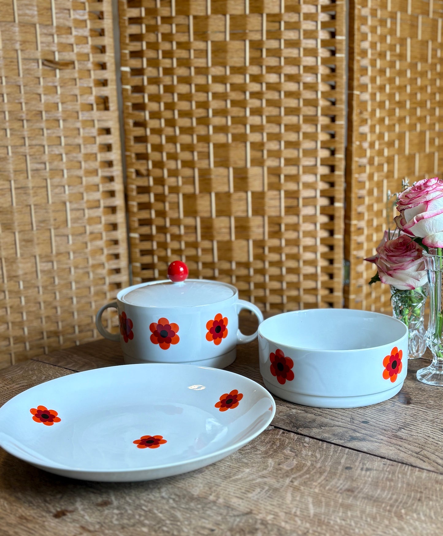 Lot de 3 plats de service vintages Scherzer Bavaria