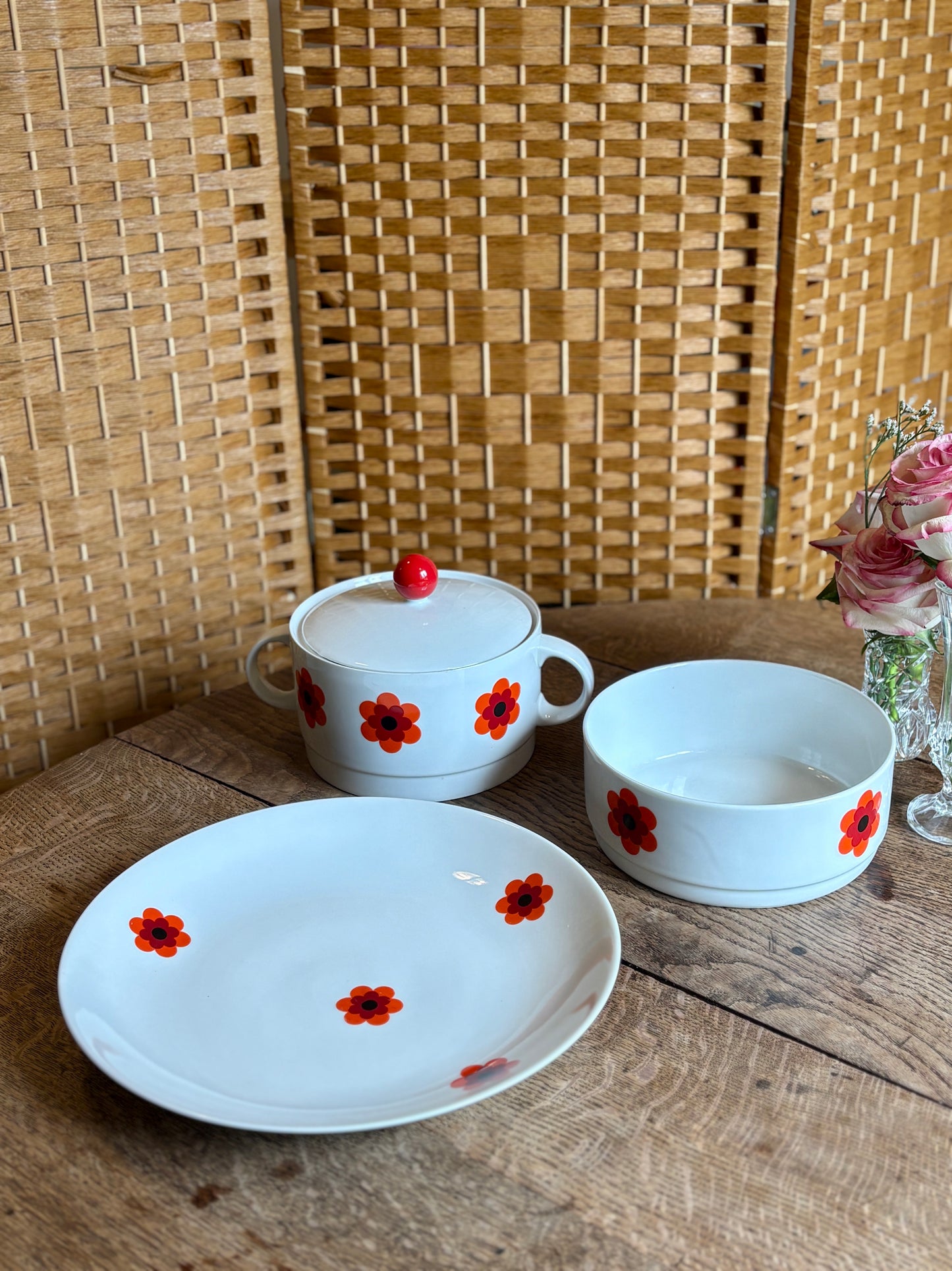 Lot de 3 plats de service vintages Scherzer Bavaria