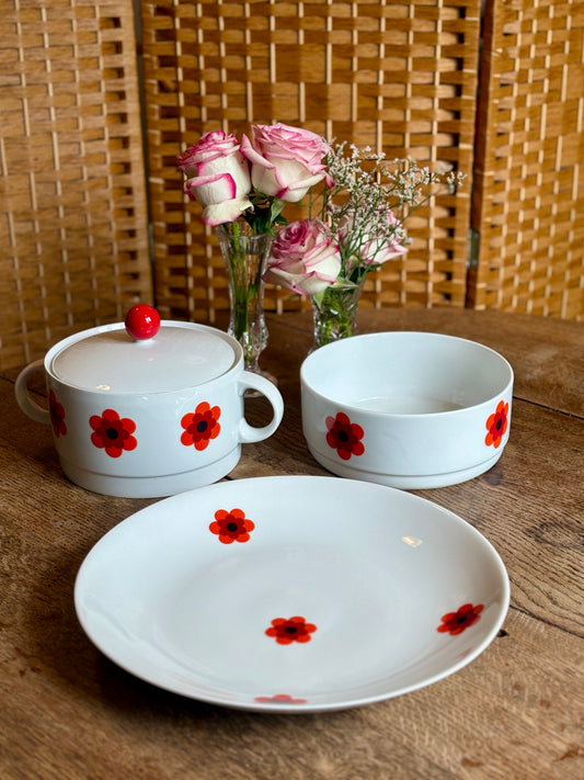 Lot de 3 plats de service vintages Scherzer Bavaria