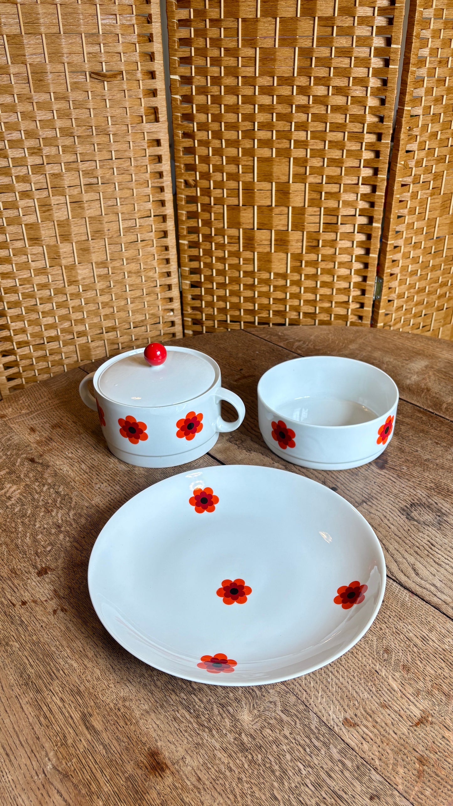 Lot de 3 plats de service vintages Scherzer Bavaria
