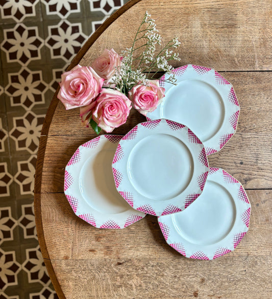 Lot de 4 assiettes plates vintage en porcelaine de Limoges