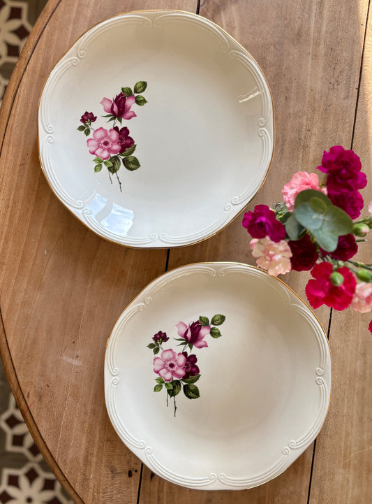 Lot de 2 plats ronds vintage - modèle Chinon de Gien