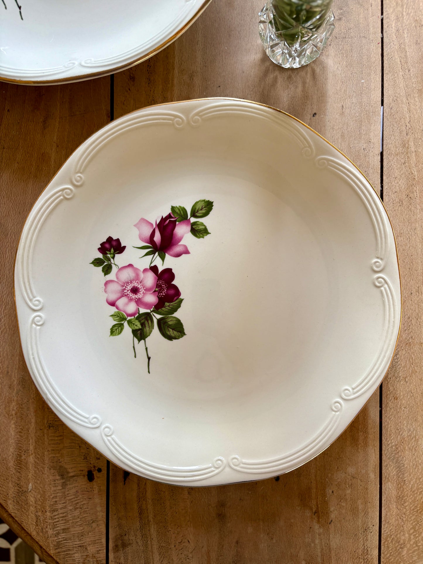 Lot de 2 plats ronds vintage - modèle Chinon de Gien