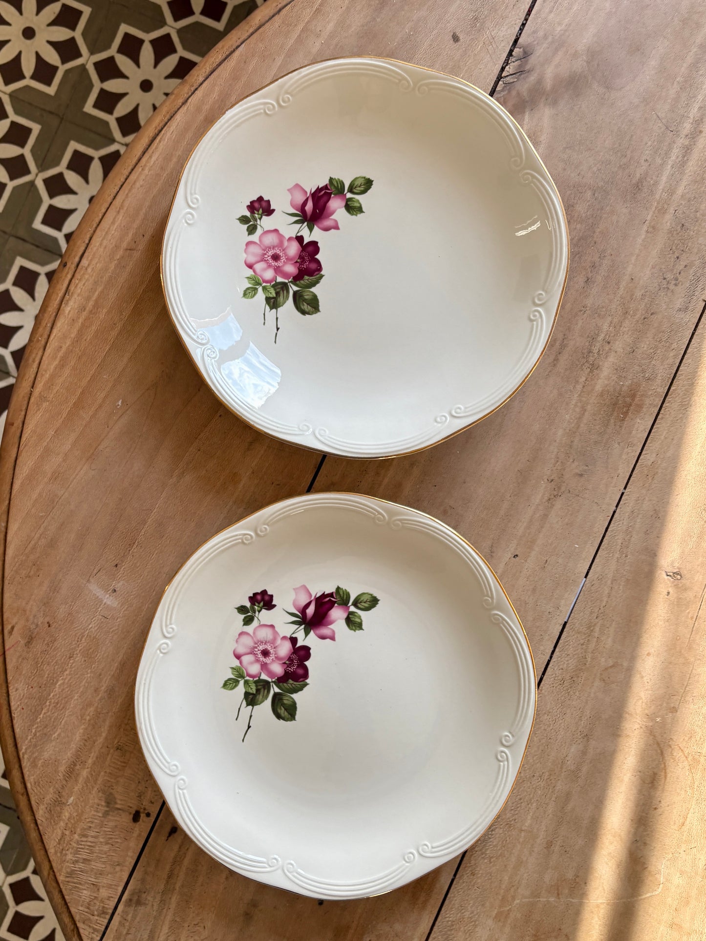 Lot de 2 plats ronds vintage - modèle Chinon de Gien