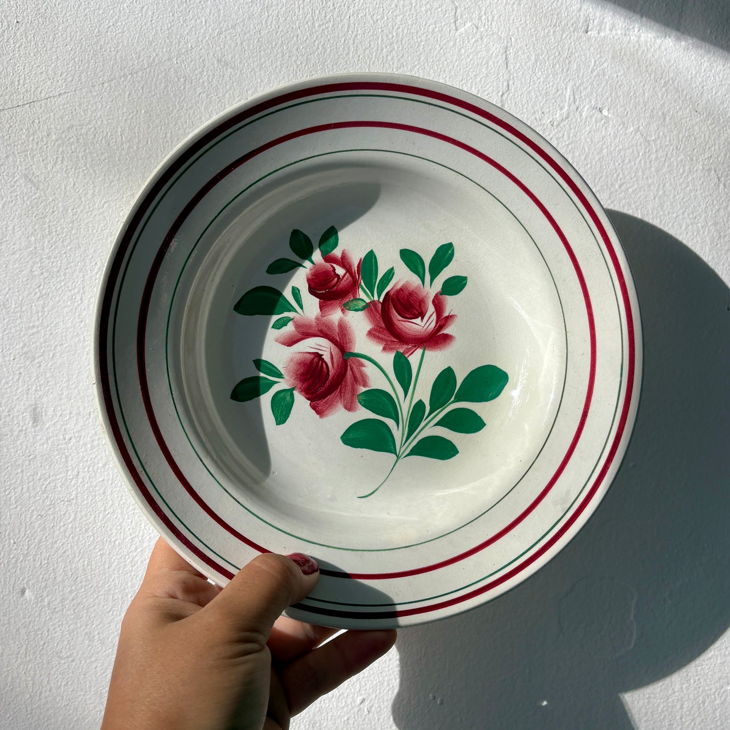 Lot de 12 assiettes creuses vintage - Les Roses -