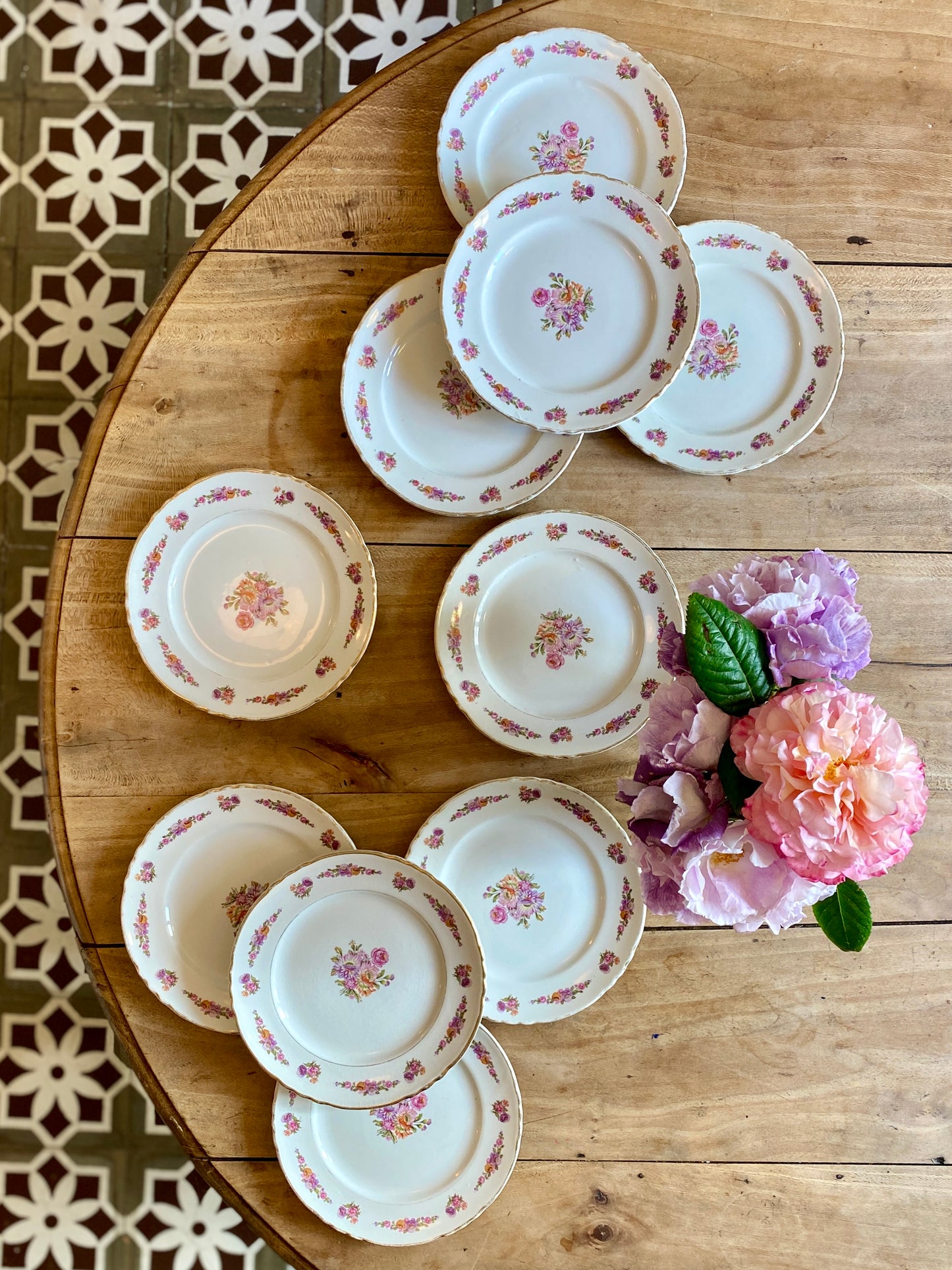 Lot de 10 assiettes à dessert vintage - Princesse de Moulin des Loups