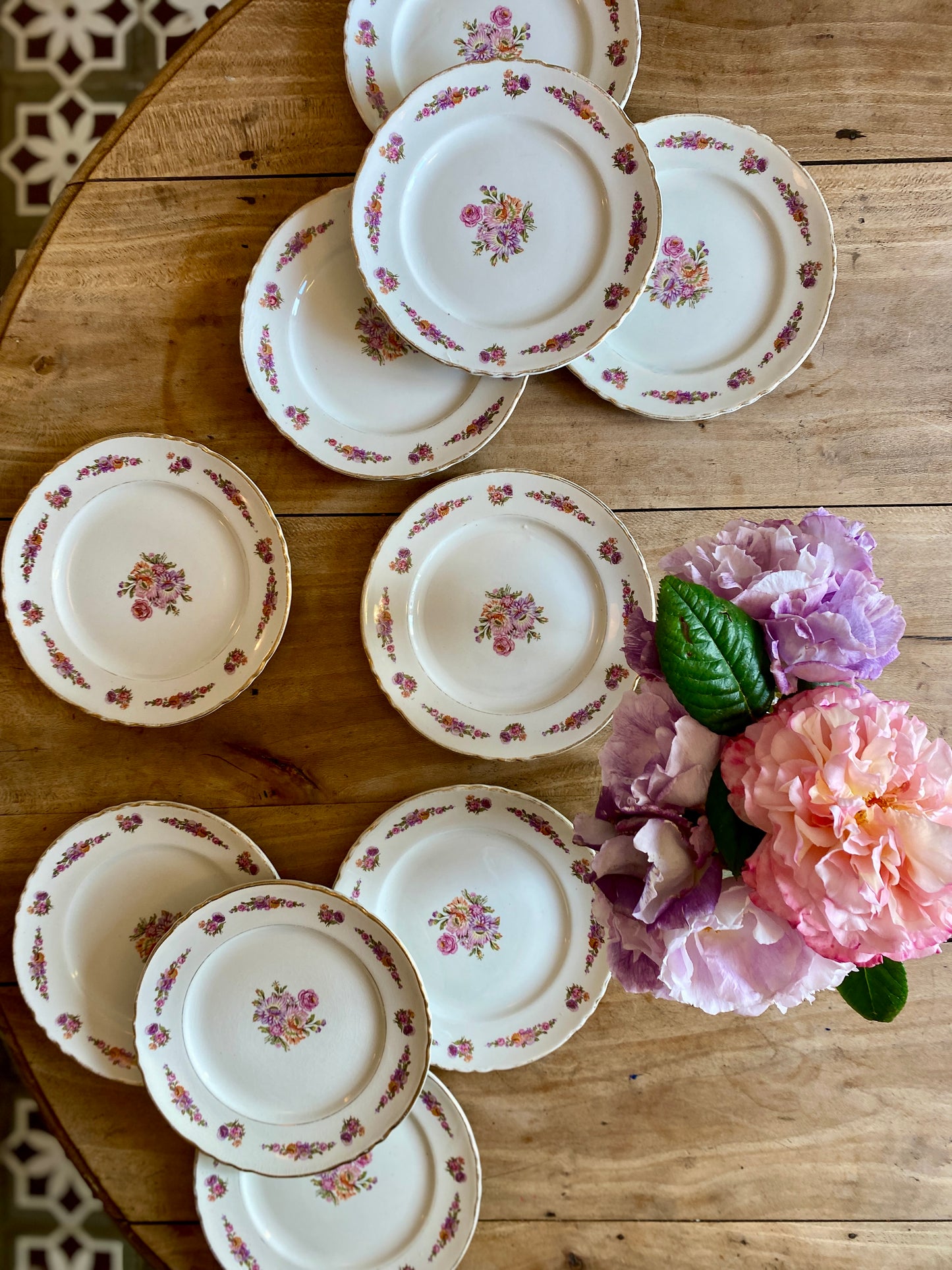 Lot de 10 assiettes à dessert vintage - Princesse de Moulin des Loups