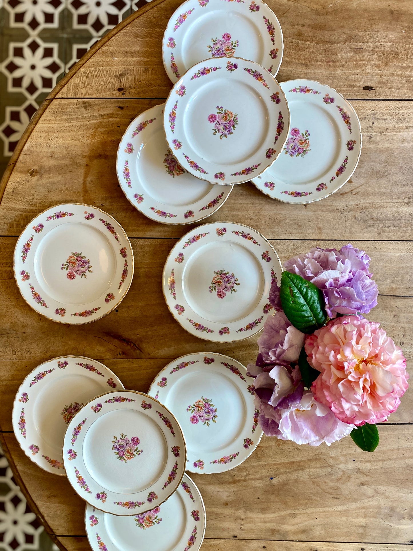 Lot de 10 assiettes à dessert vintage - Princesse de Moulin des Loups