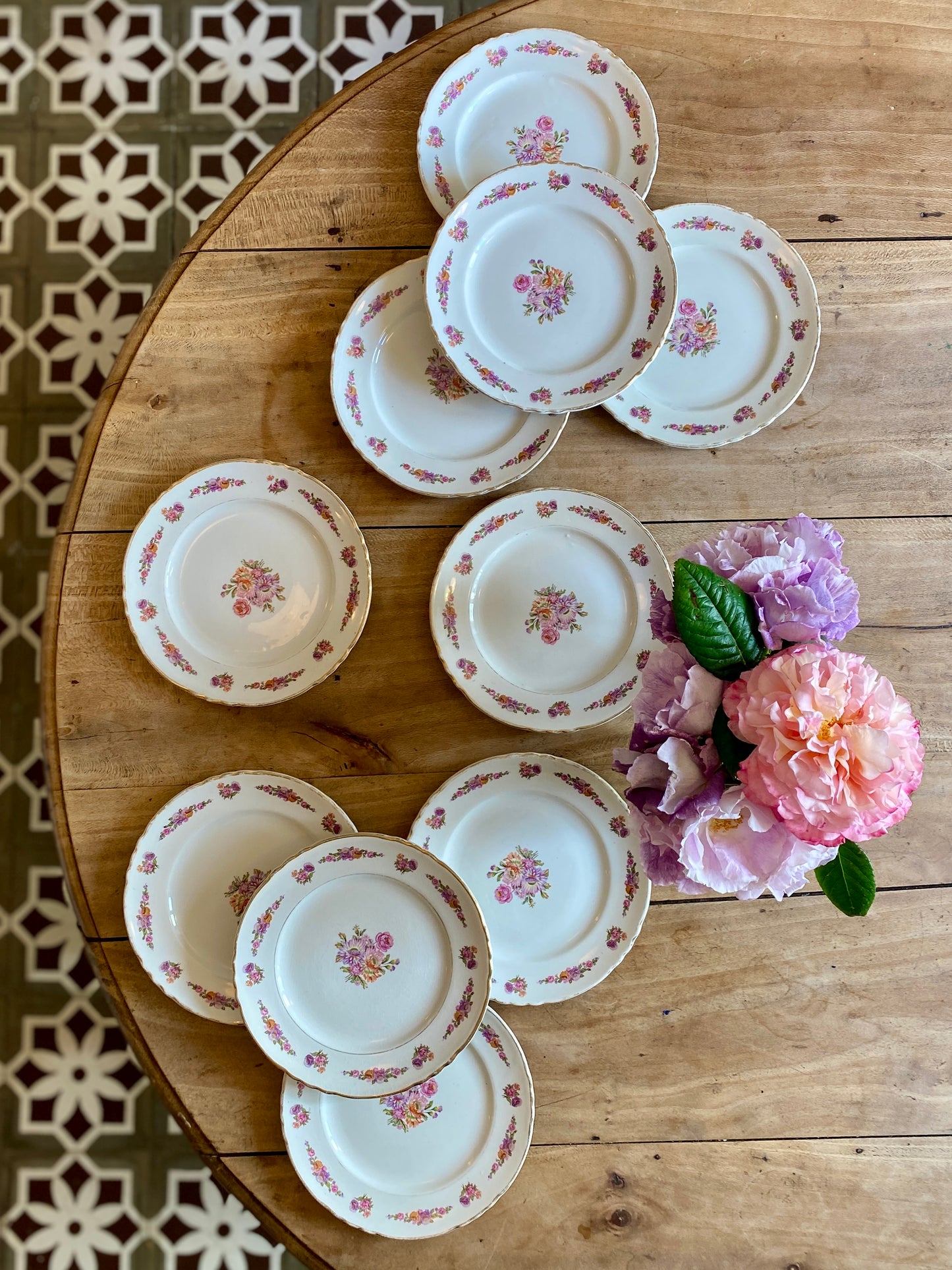 Lot de 10 assiettes à dessert vintage - Princesse de Moulin des Loups