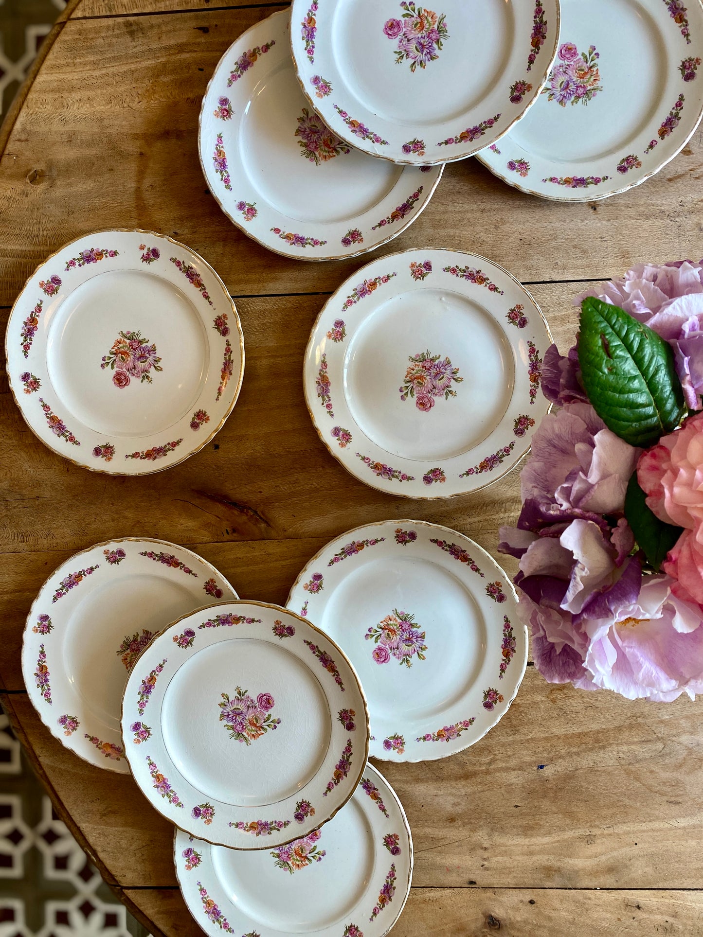 Lot de 10 assiettes à dessert vintage - Princesse de Moulin des Loups